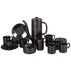 Vintage Black Coffee and Tea Set by Hedwig Bollhagen, Germany, 1961