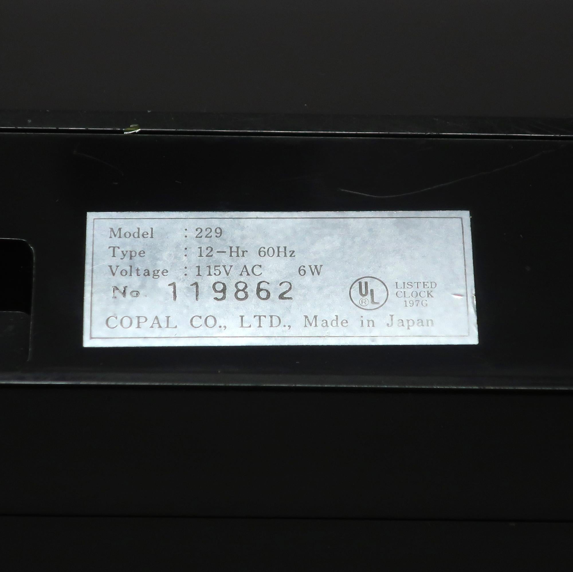 Vintage Black Copal Model 229 Flip Alarm Clock 1