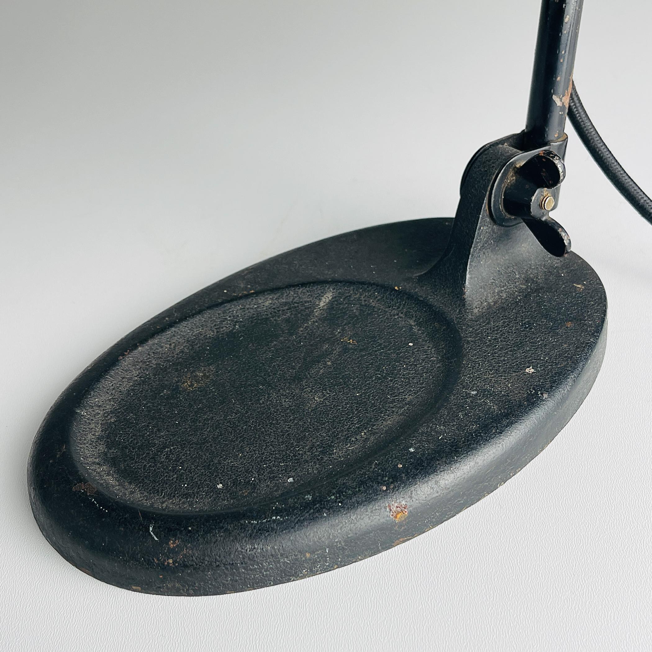 Italian Vintage black desk lamp Model 2768 Matador Bur by Christian Dell Germany 1930s For Sale