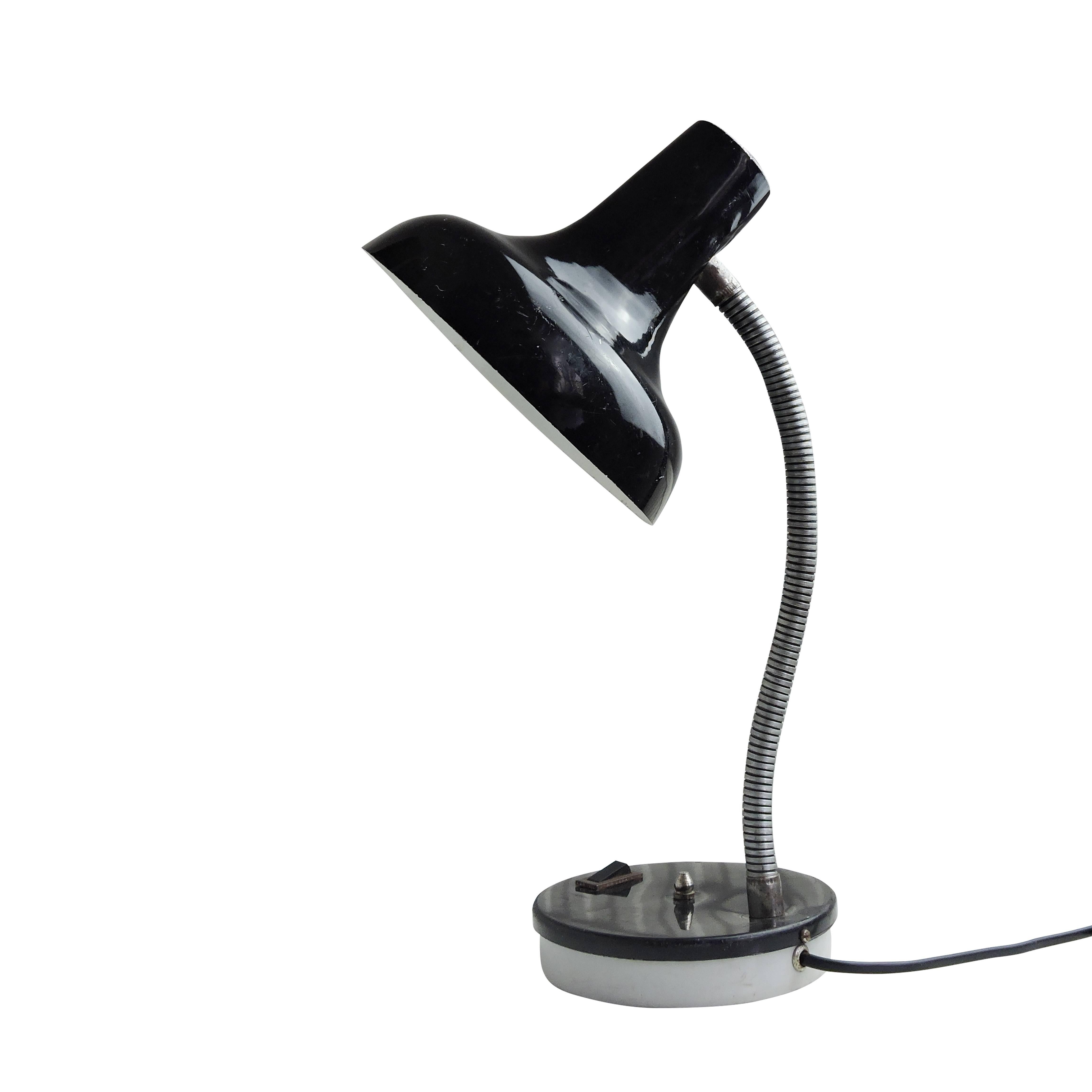 Vintage Black Desk Lamp, 1970s In Good Condition For Sale In Chesham, GB