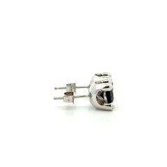 Vintage Black Diamond Gold Stud Earrings Estate Fine Jewelry