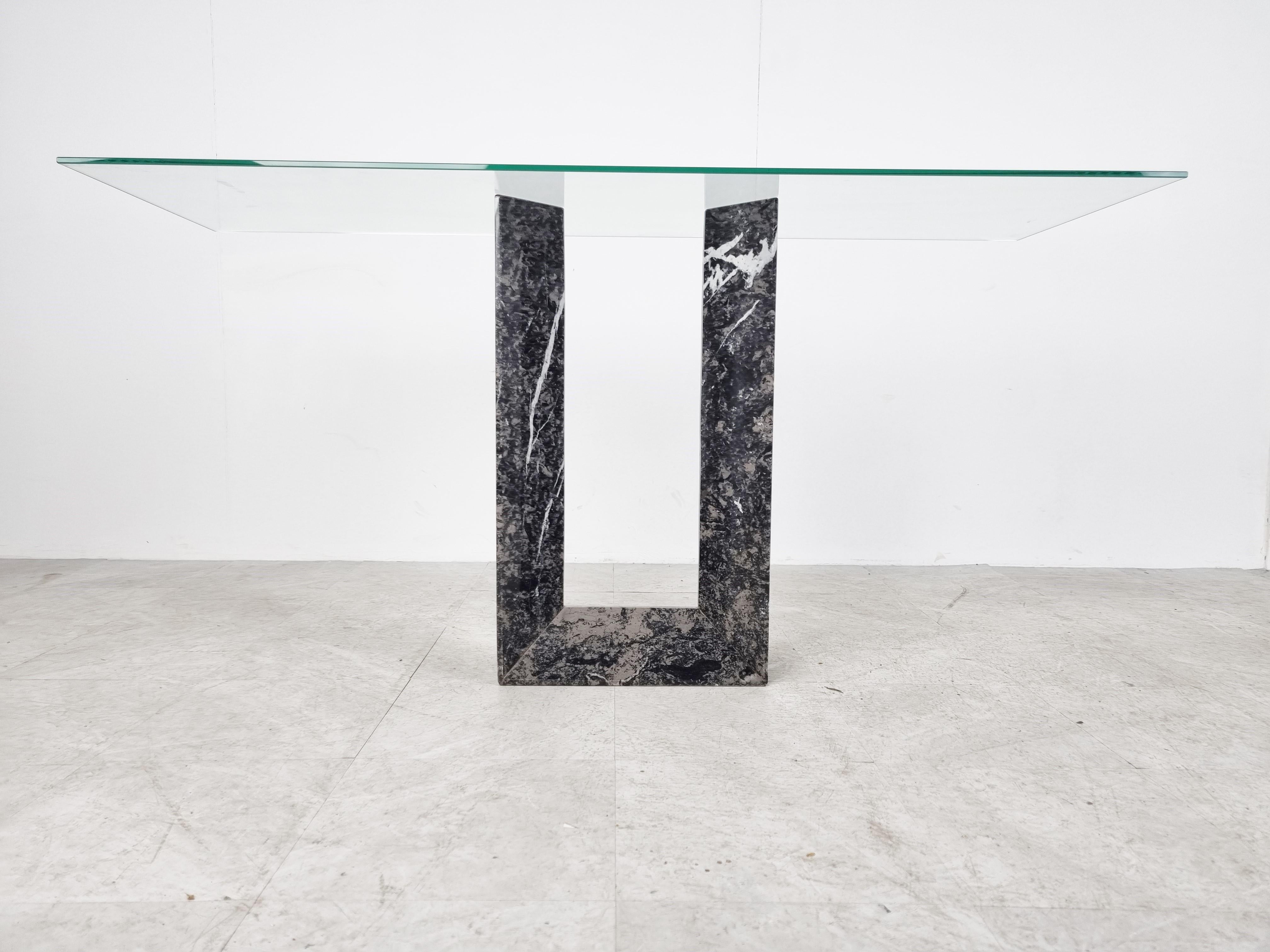 Italian Vintage Black 'Diapason' Marble Console Table by Cattelan Italy, 1980s
