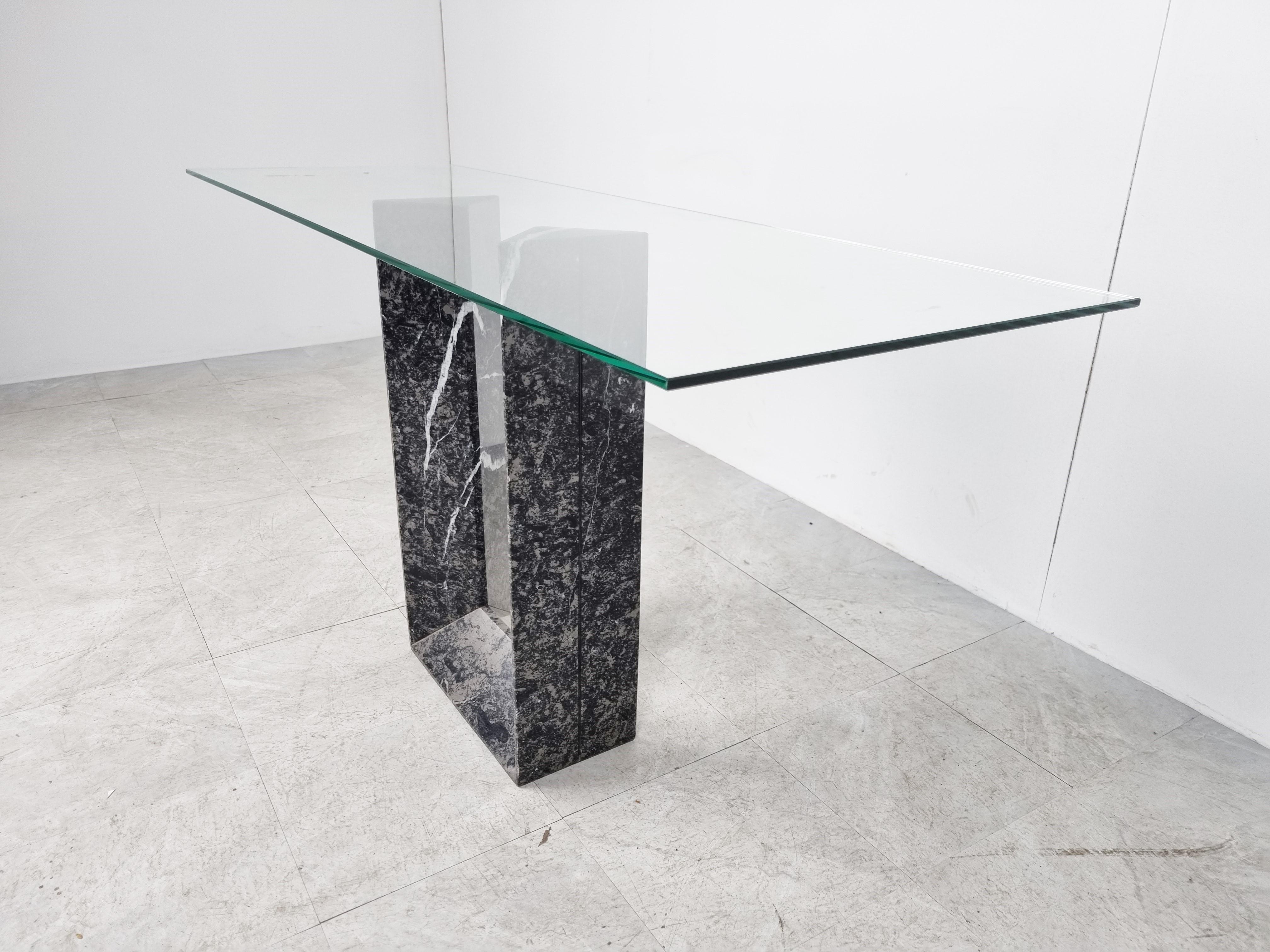 Late 20th Century Vintage Black 'Diapason' Marble Console Table by Cattelan Italy, 1980s