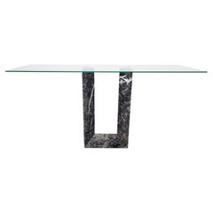 Vintage Black 'Diapason' Marble Console Table by Cattelan Italy, 1980s
