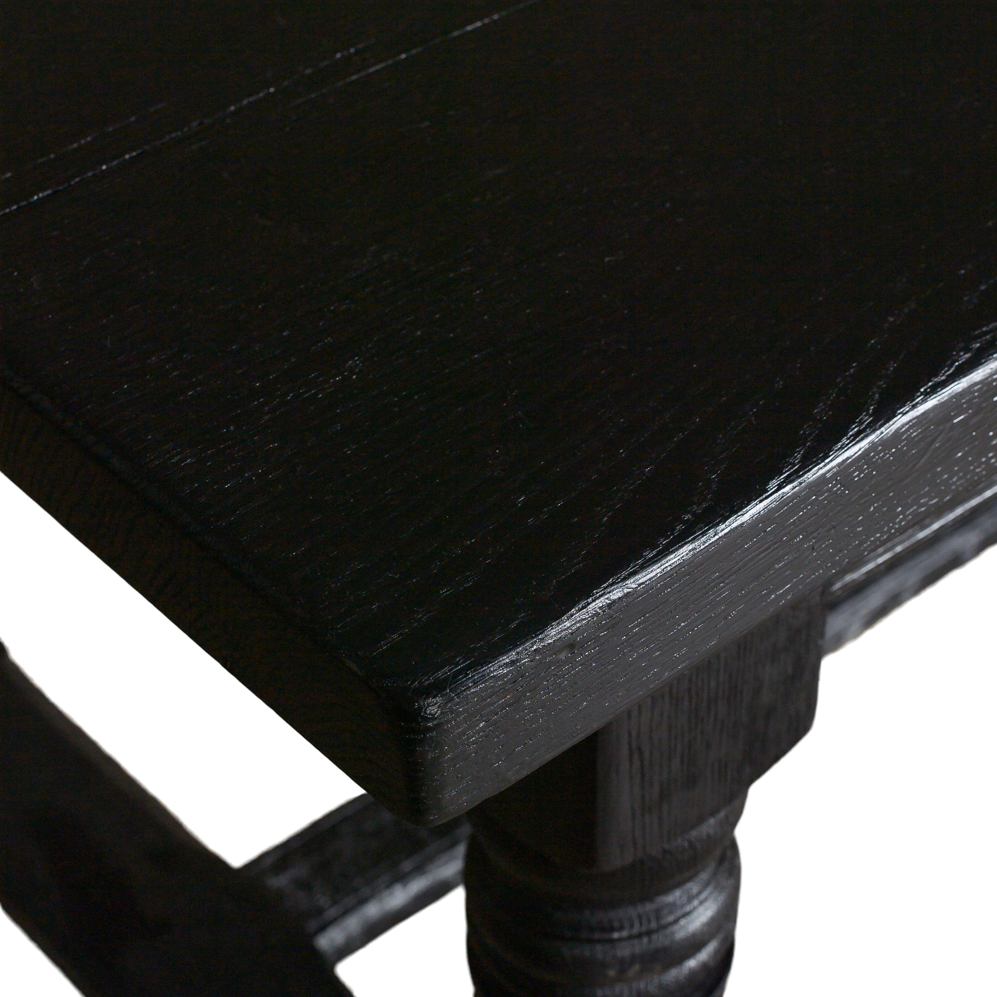 Belgian Vintage Black Dining Table with Spindle Legs For Sale