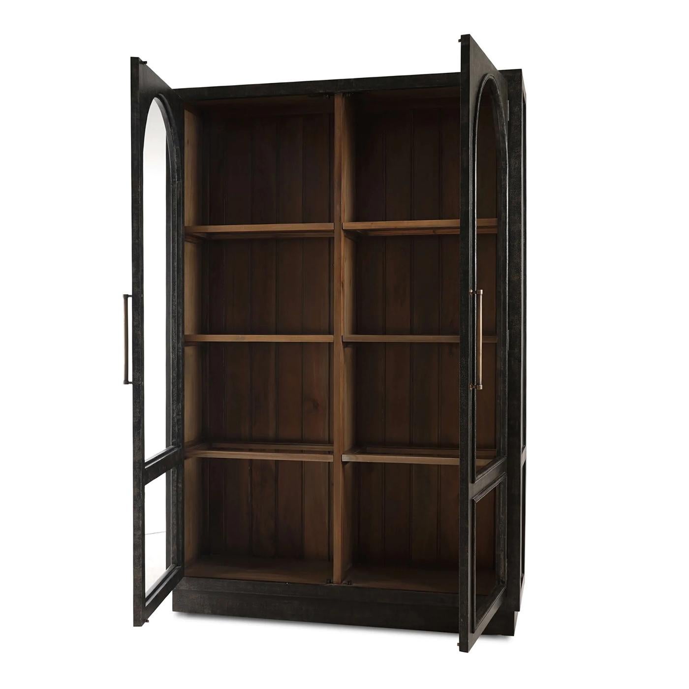 Vintage Black Display Cabinet In New Condition For Sale In Westwood, NJ