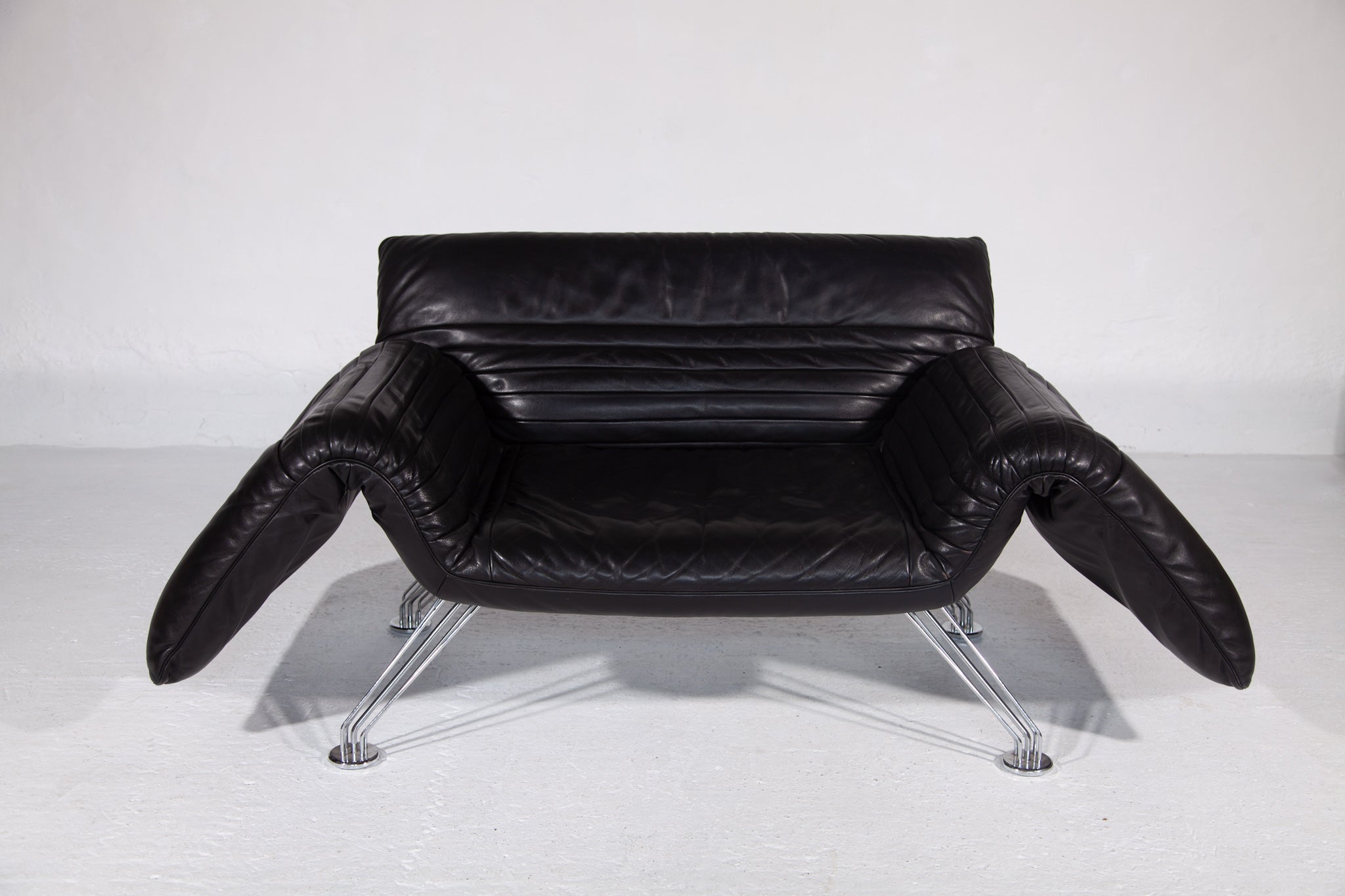 Mid-Century Modern Vintage Black Ds-142 Armchair, Daybed Designed by Winfried Totzek for De Seden