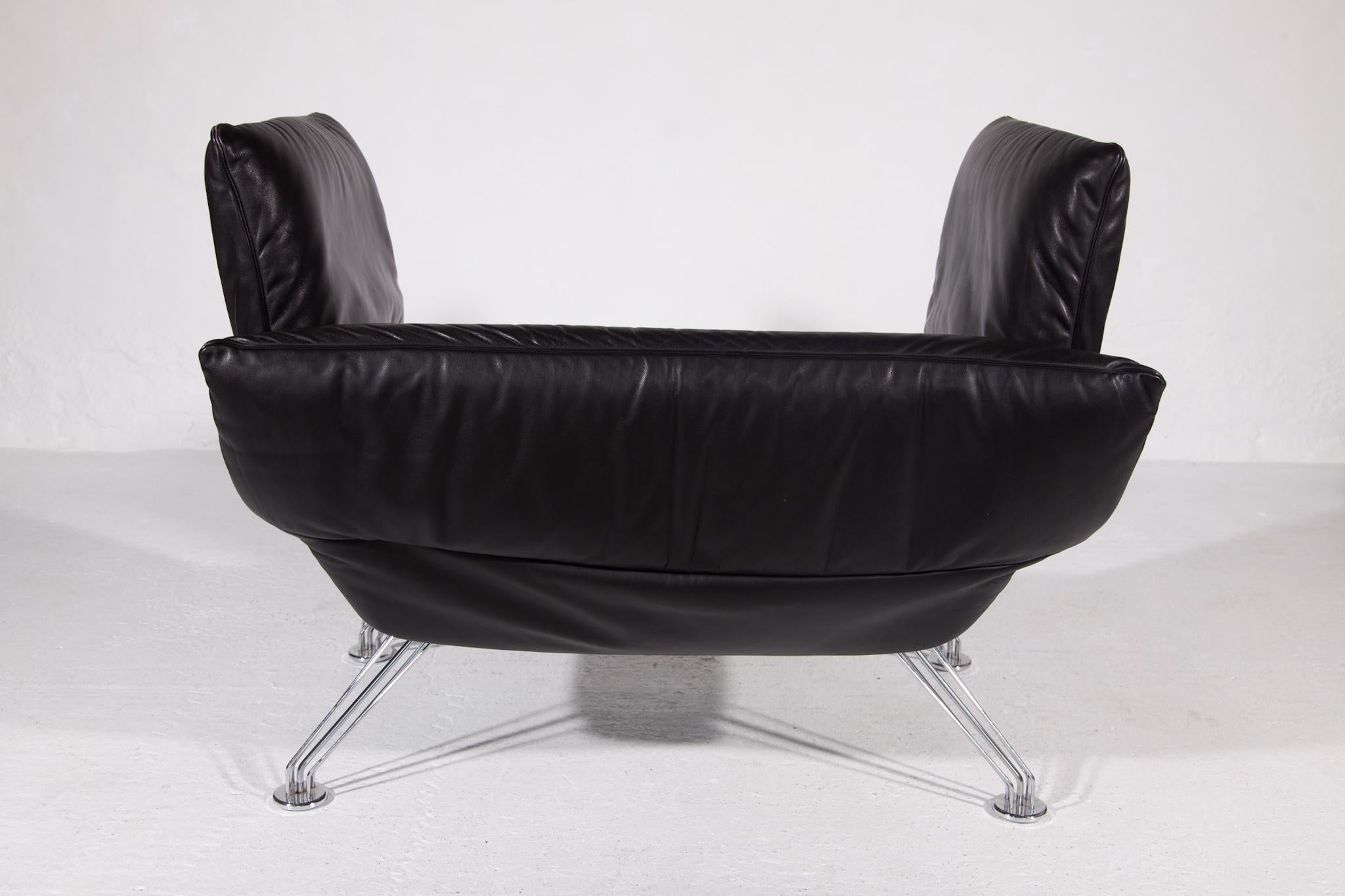 Hand-Crafted Vintage Black Ds-142 Armchair, Daybed Designed by Winfried Totzek for De Seden