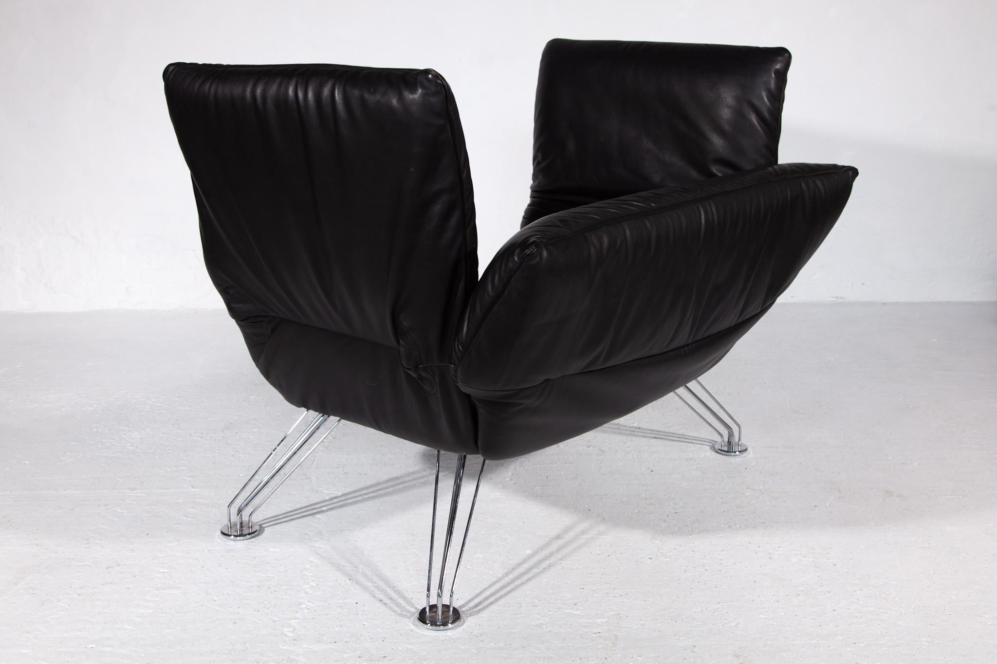 Vintage Black Ds-142 Armchair, Daybed Designed by Winfried Totzek for De Seden In Good Condition In Antwerp, BE