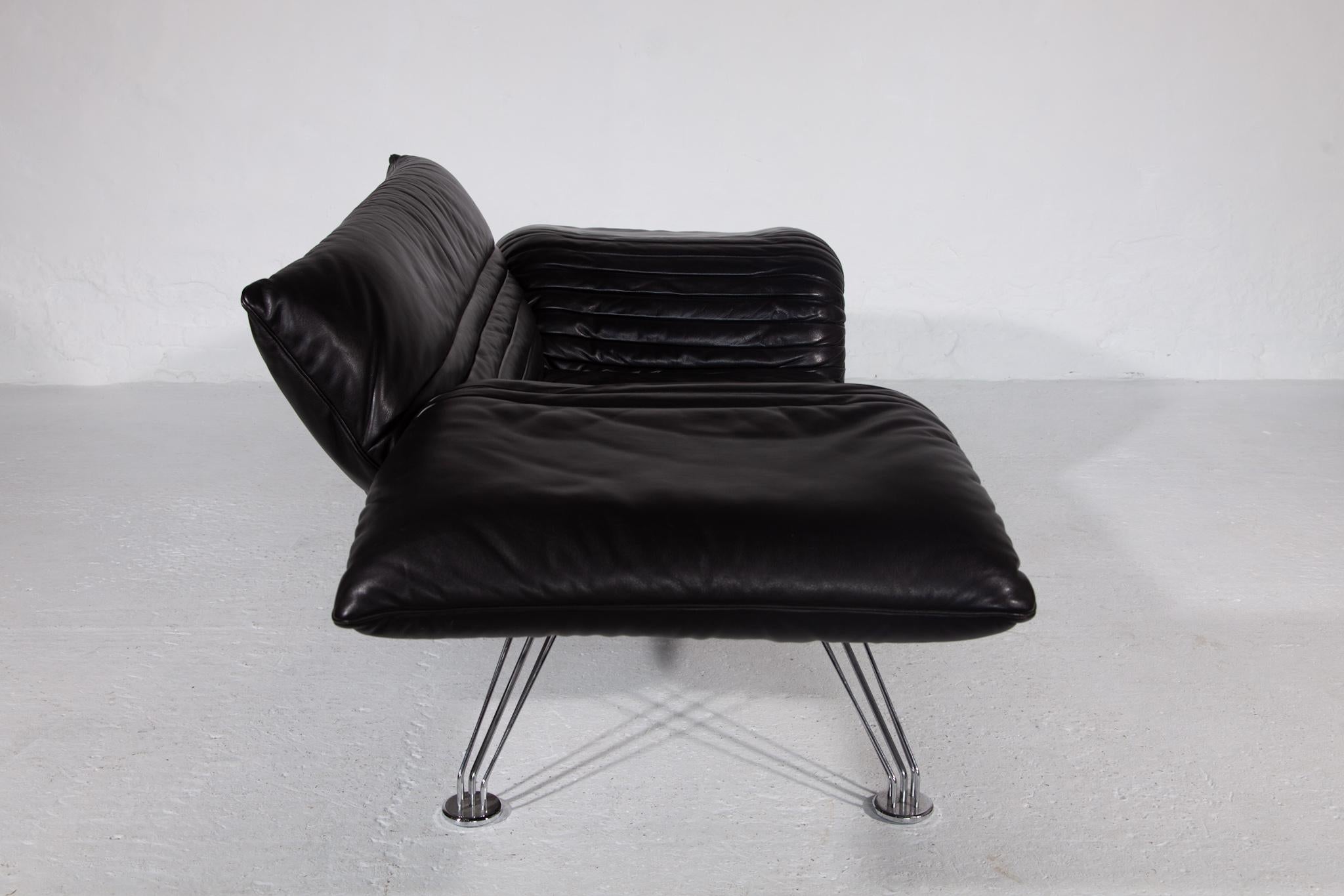 Late 20th Century Vintage Black Ds-142 Armchair, Daybed Designed by Winfried Totzek for De Seden