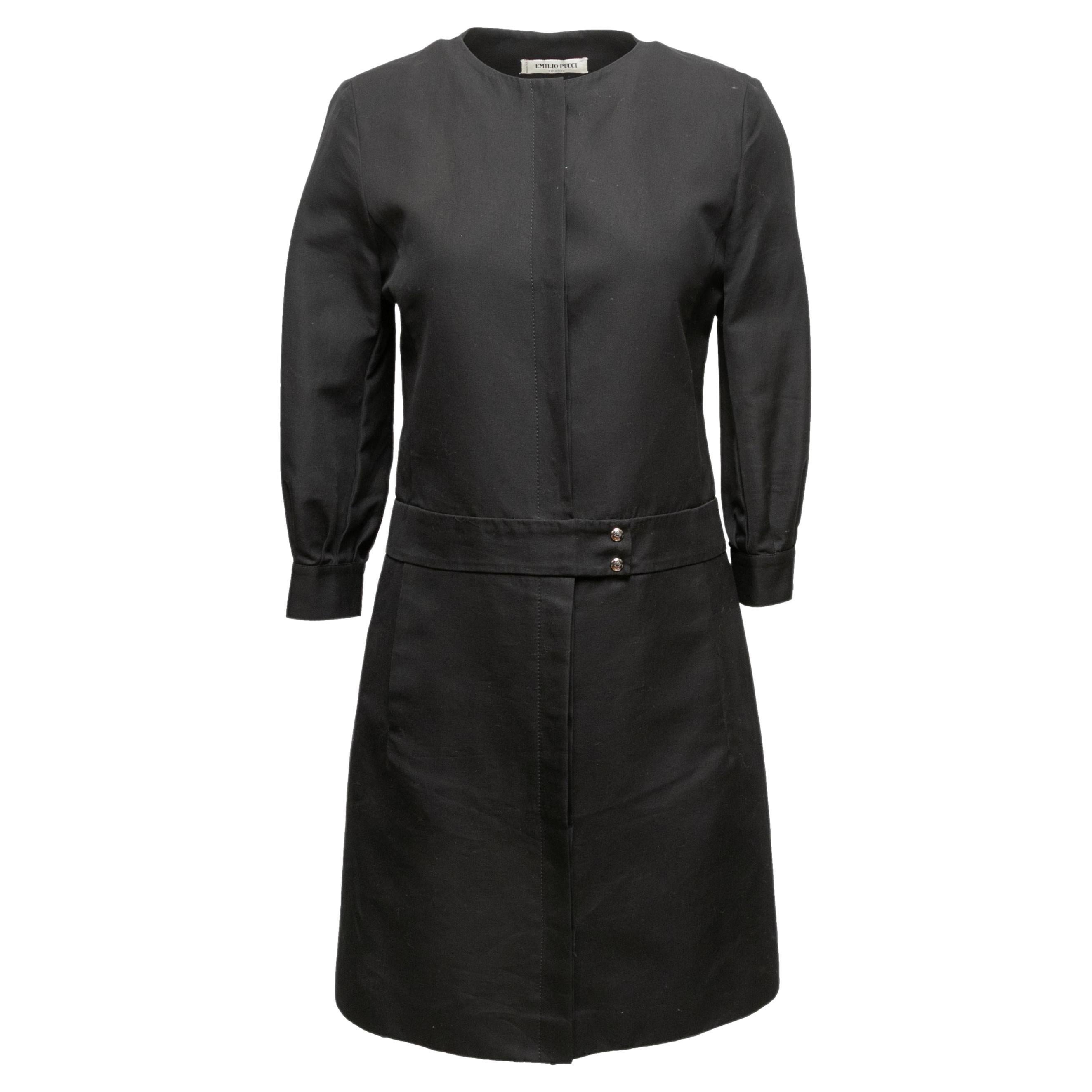 Emilio Pucci - Robe noire vintage en coton en vente