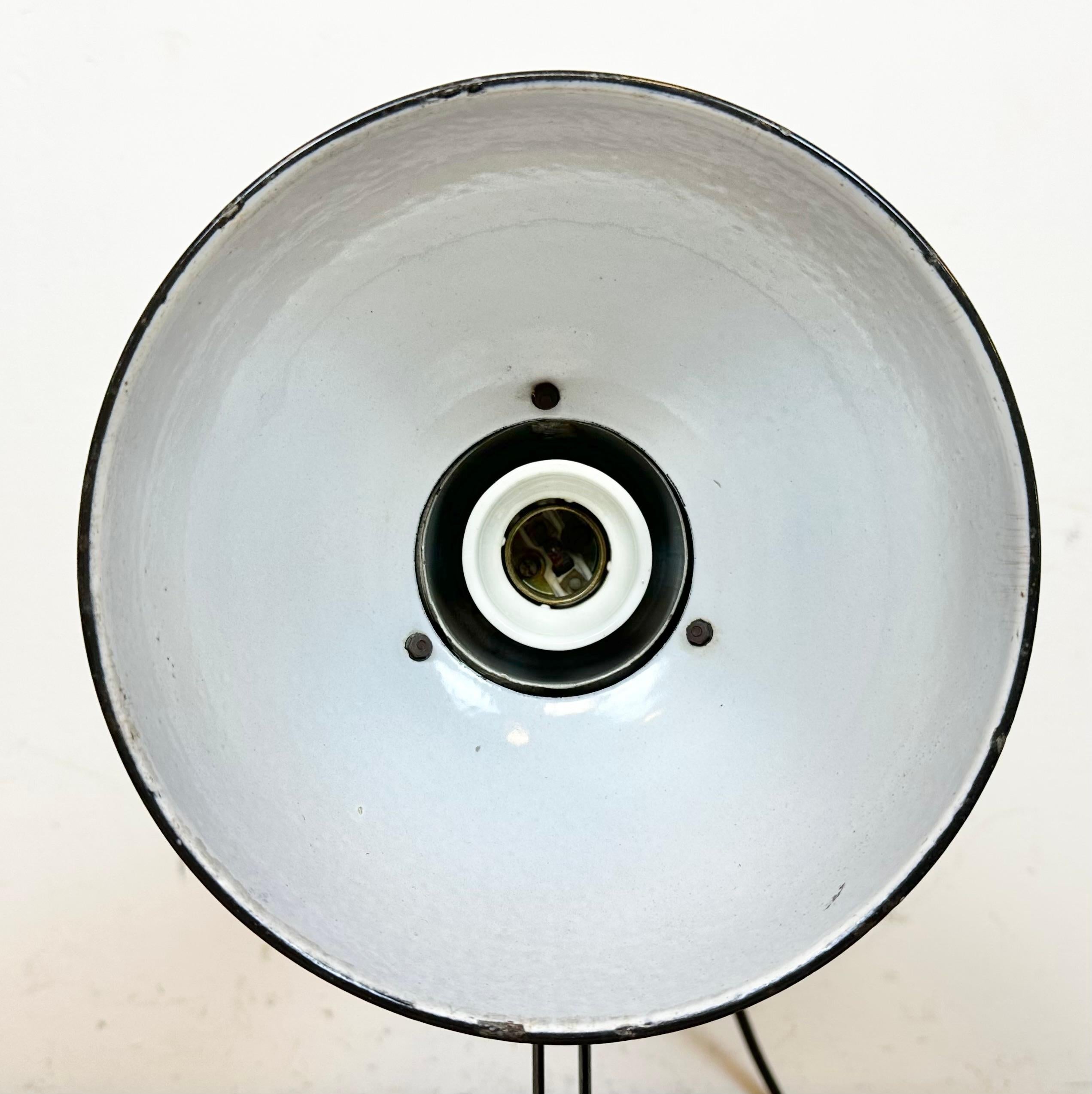 Vintage-Tisch-Fotolampe aus schwarzer Emaille, 1950er Jahre im Angebot 5