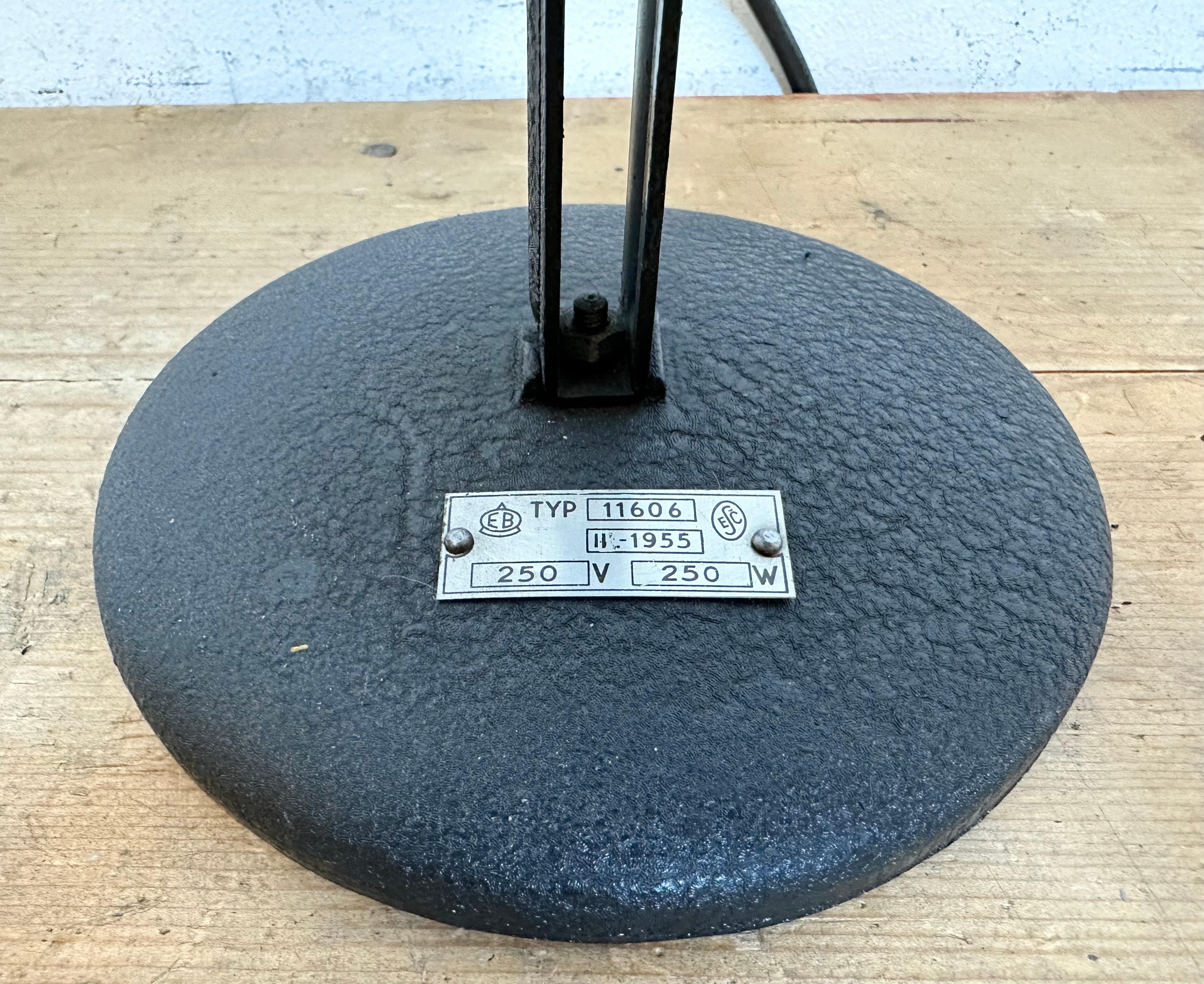 Vintage Black Enamel Table Photo Lamp, 1950s For Sale 9