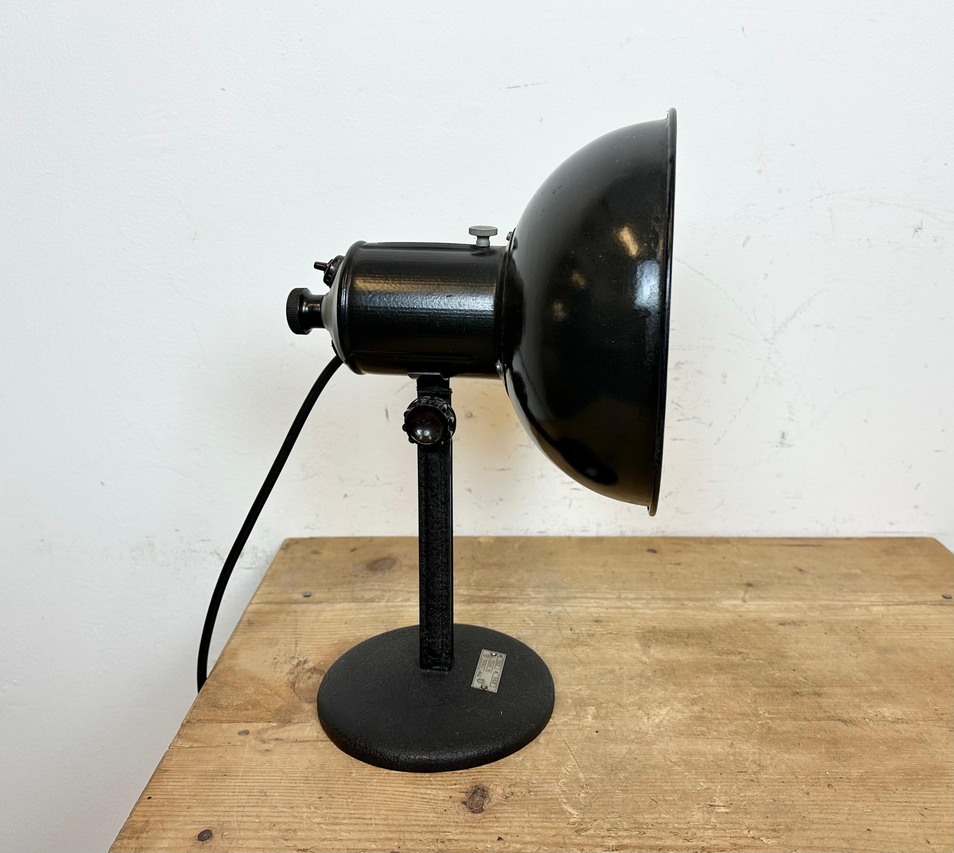 Vintage Black Enamel Table Photo Lamp, 1950s For Sale 10