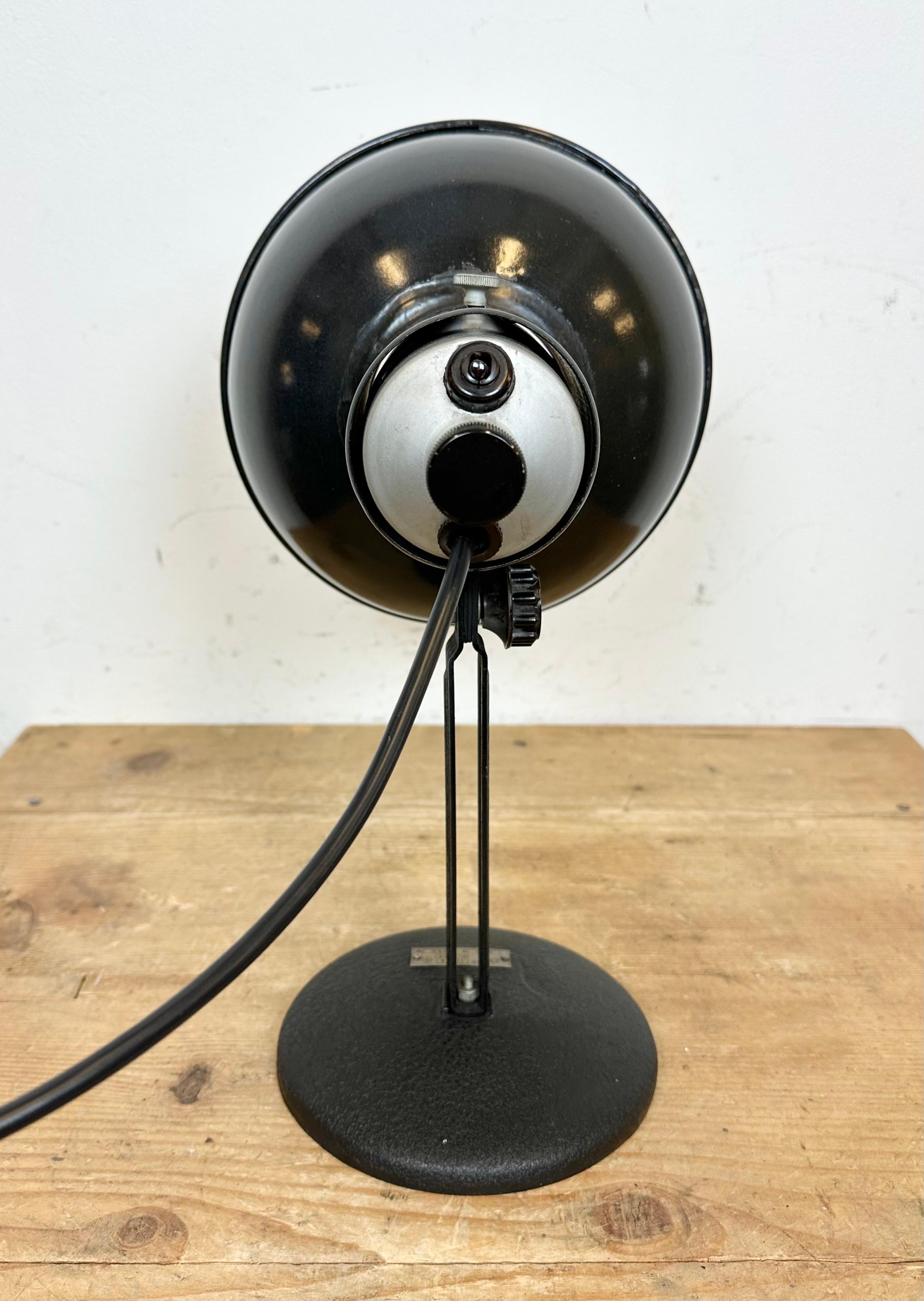 Vintage Black Enamel Table Photo Lamp, 1950s For Sale 14