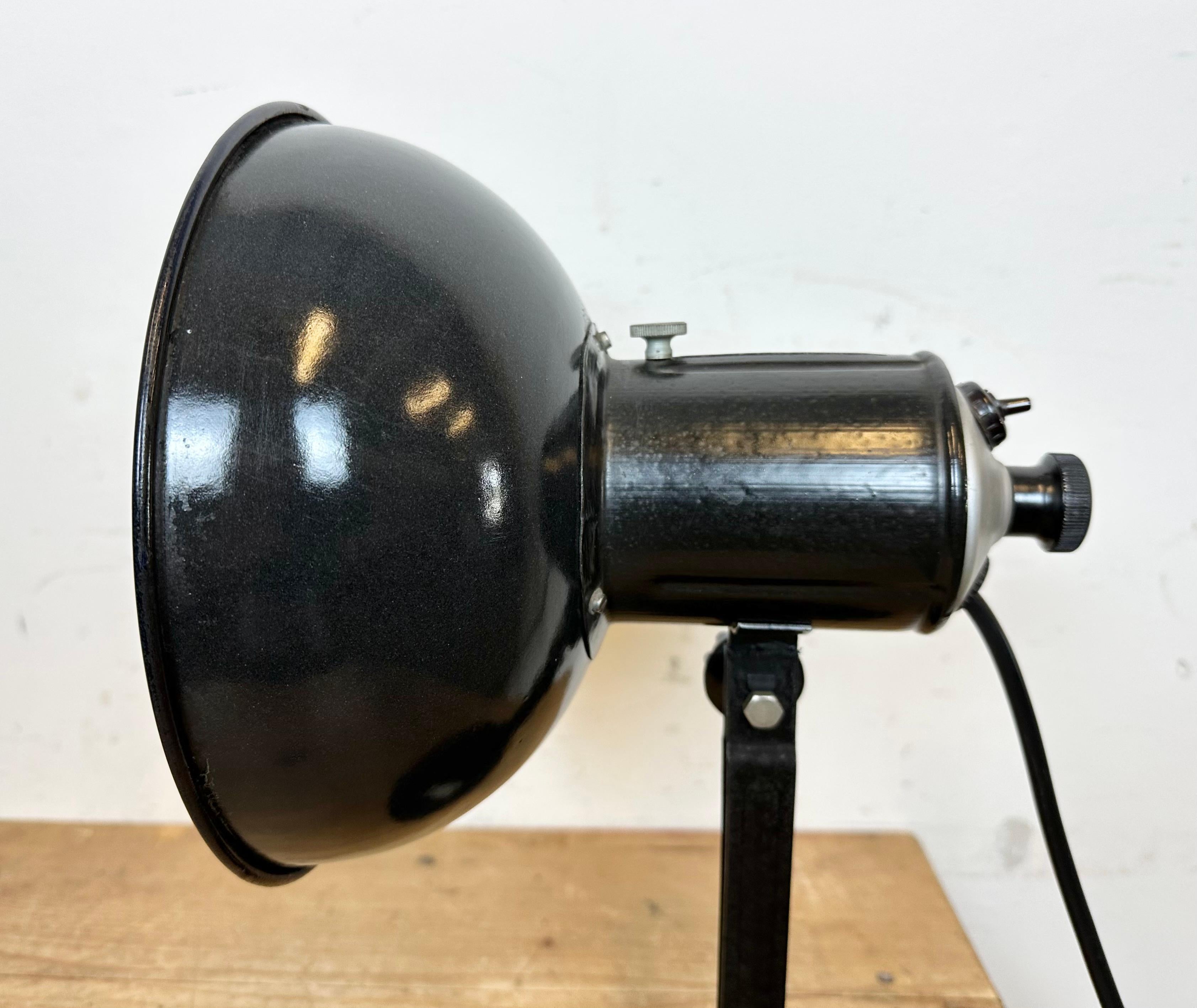 Vintage Black Enamel Table Photo Lamp, 1950s For Sale 2