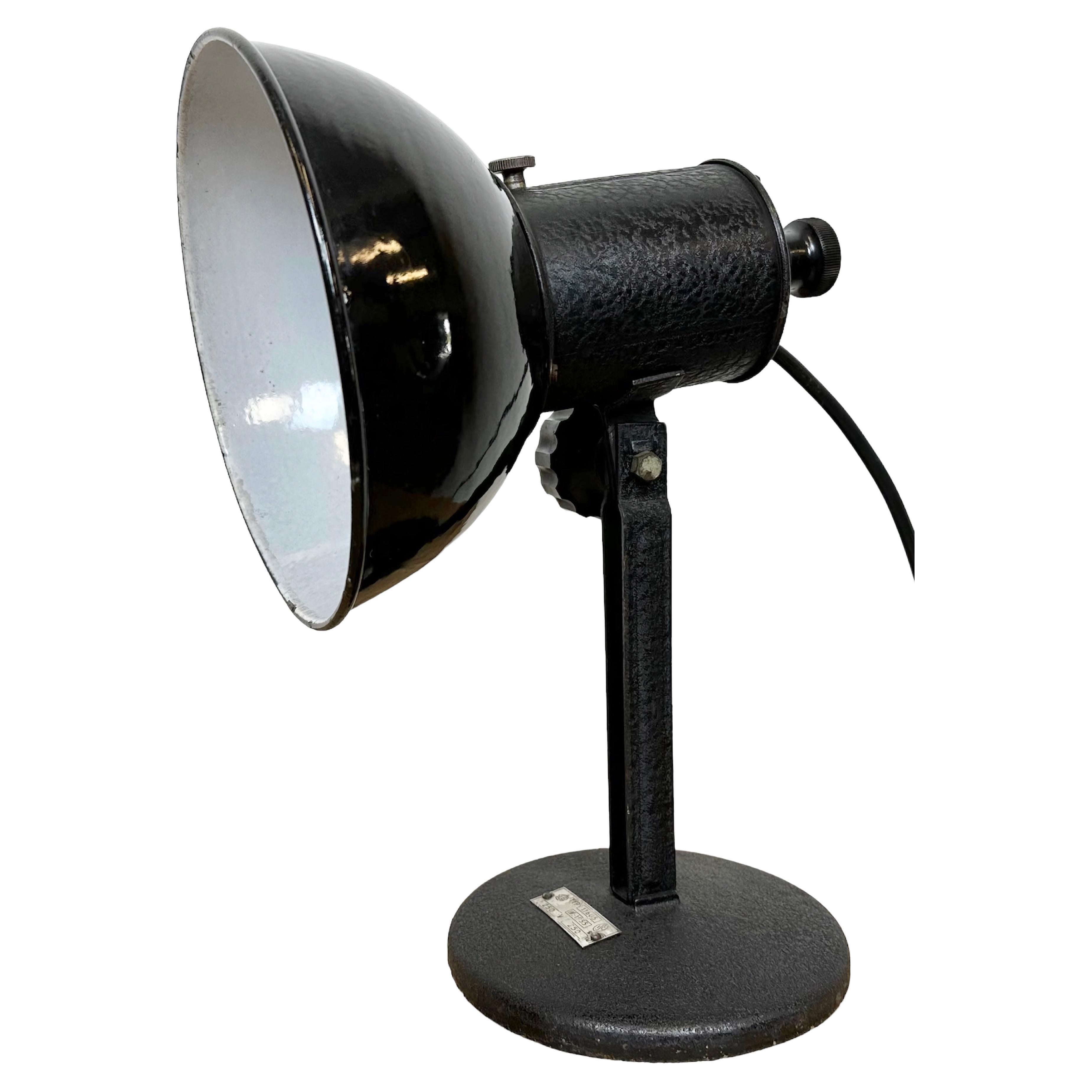 Vintage-Tisch-Fotolampe aus schwarzer Emaille, 1950er Jahre im Angebot bei  1stDibs