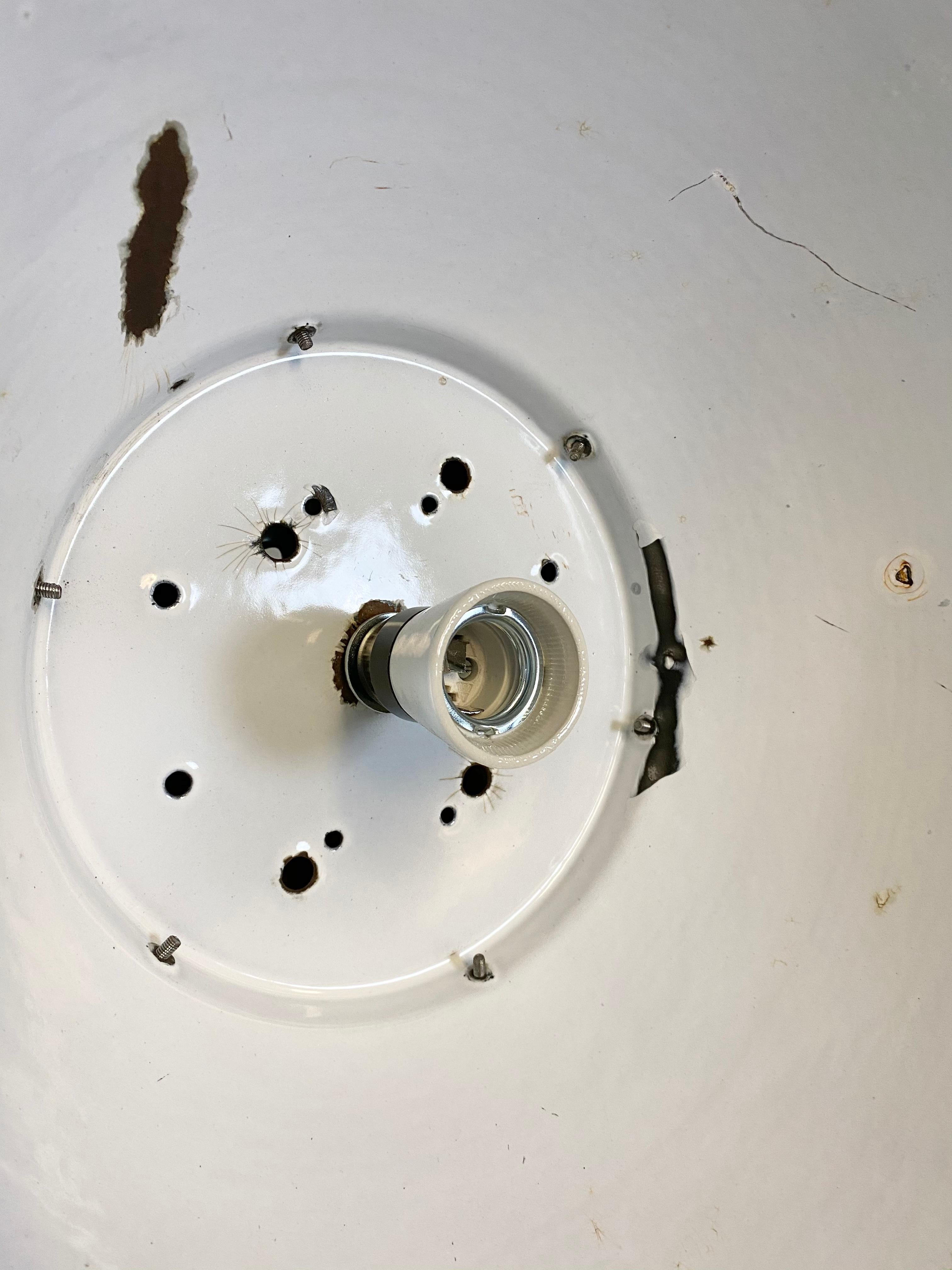 Lampada a sospensione vintage smaltata di nero, anni '30 in vendita 5