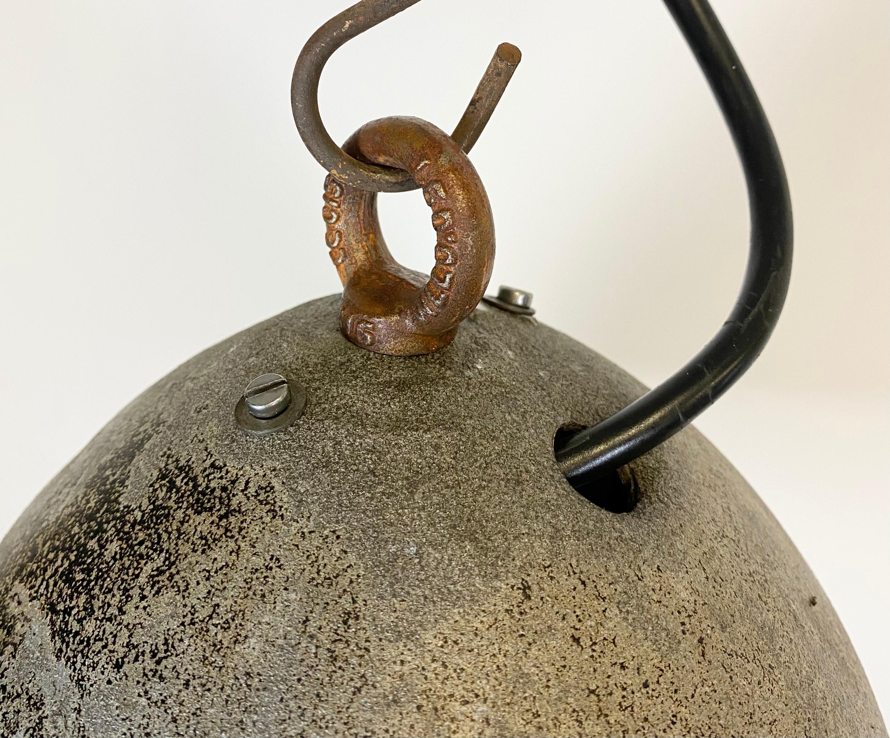 Ceco Lampada a sospensione vintage smaltata di nero, anni '30 in vendita