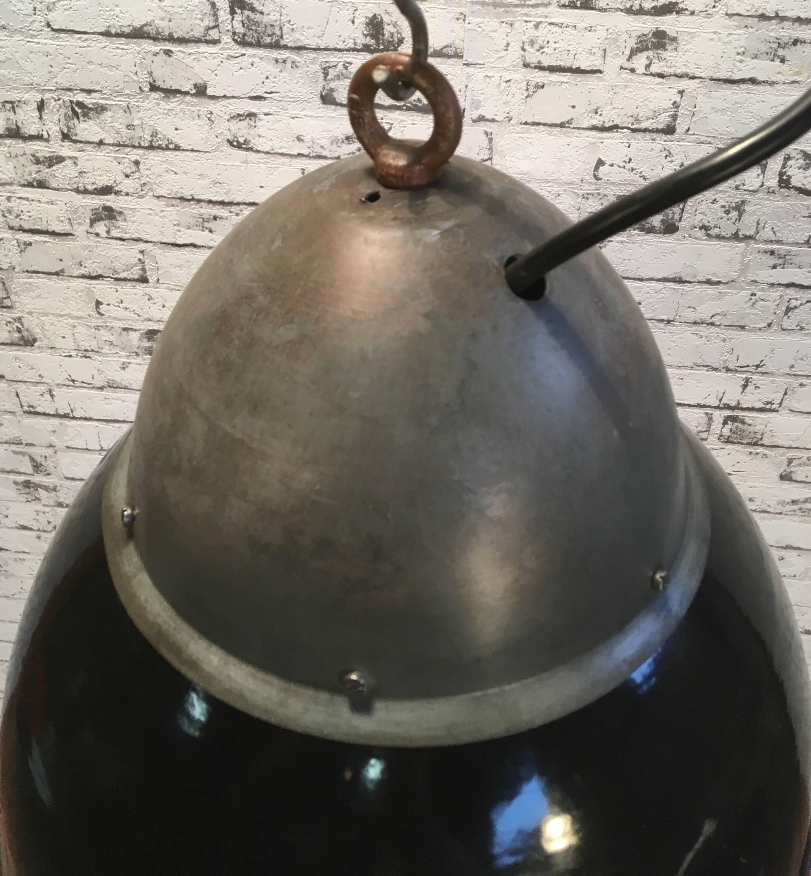 20th Century Vintage Black Enameled Hanging Lamp