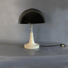 Vintage Black Enameled Lucite Diamond Stem Table Lamp, Hungary, 1960s