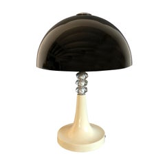 Vintage Black Enameled Lucite Diamond Stem Table Lamp, Hungary, 1960s
