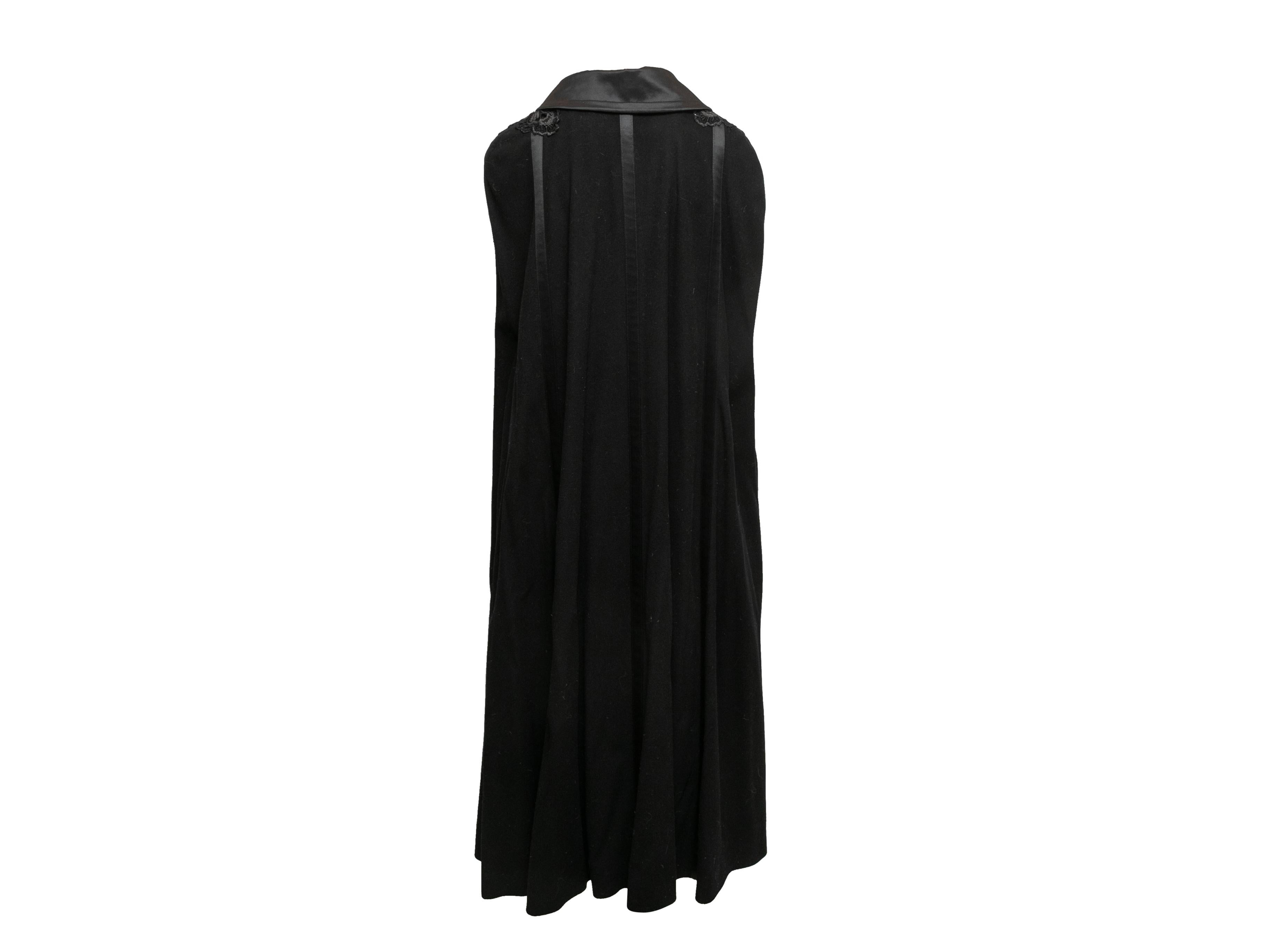 Women's Vintage Black Escada Long Wool Cape Size O/S For Sale