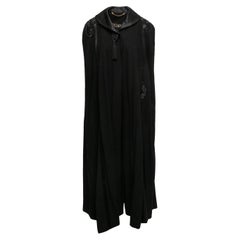 Escada cape longue en laine noire vintage, taille O/S
