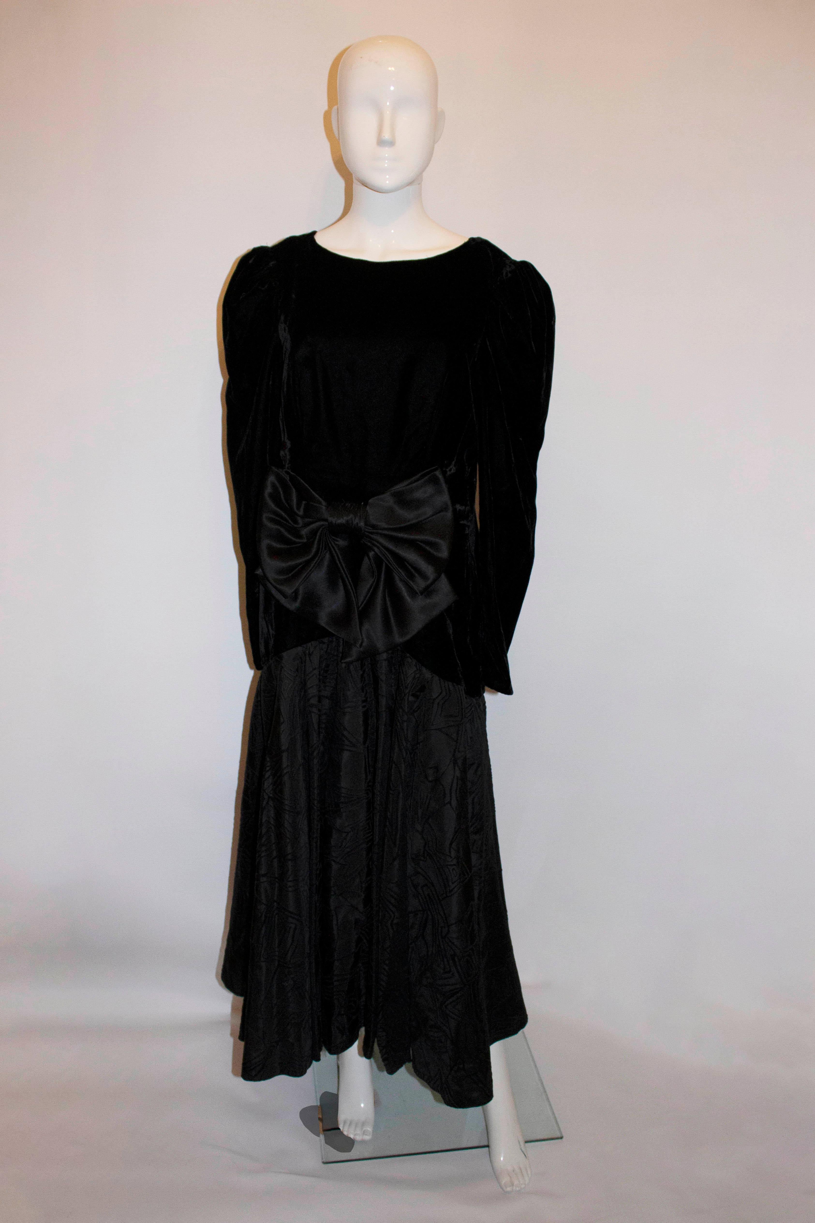 Women's Vintage Black Evening Gown For Sale