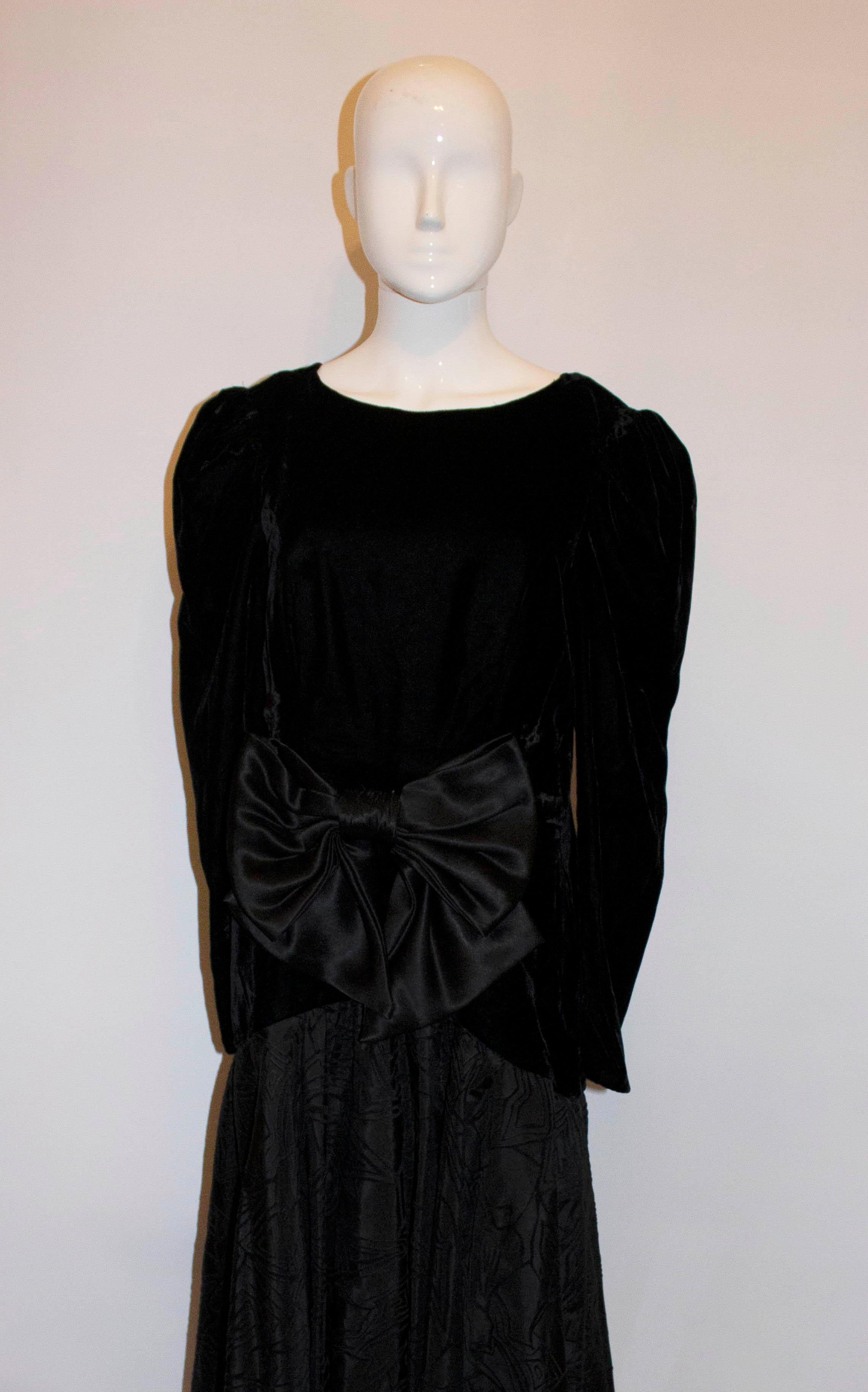 Vintage Black Evening Gown For Sale 1