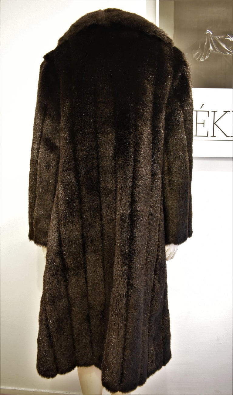 Vintage Black Faux Fur Coat For Sale at 1stDibs