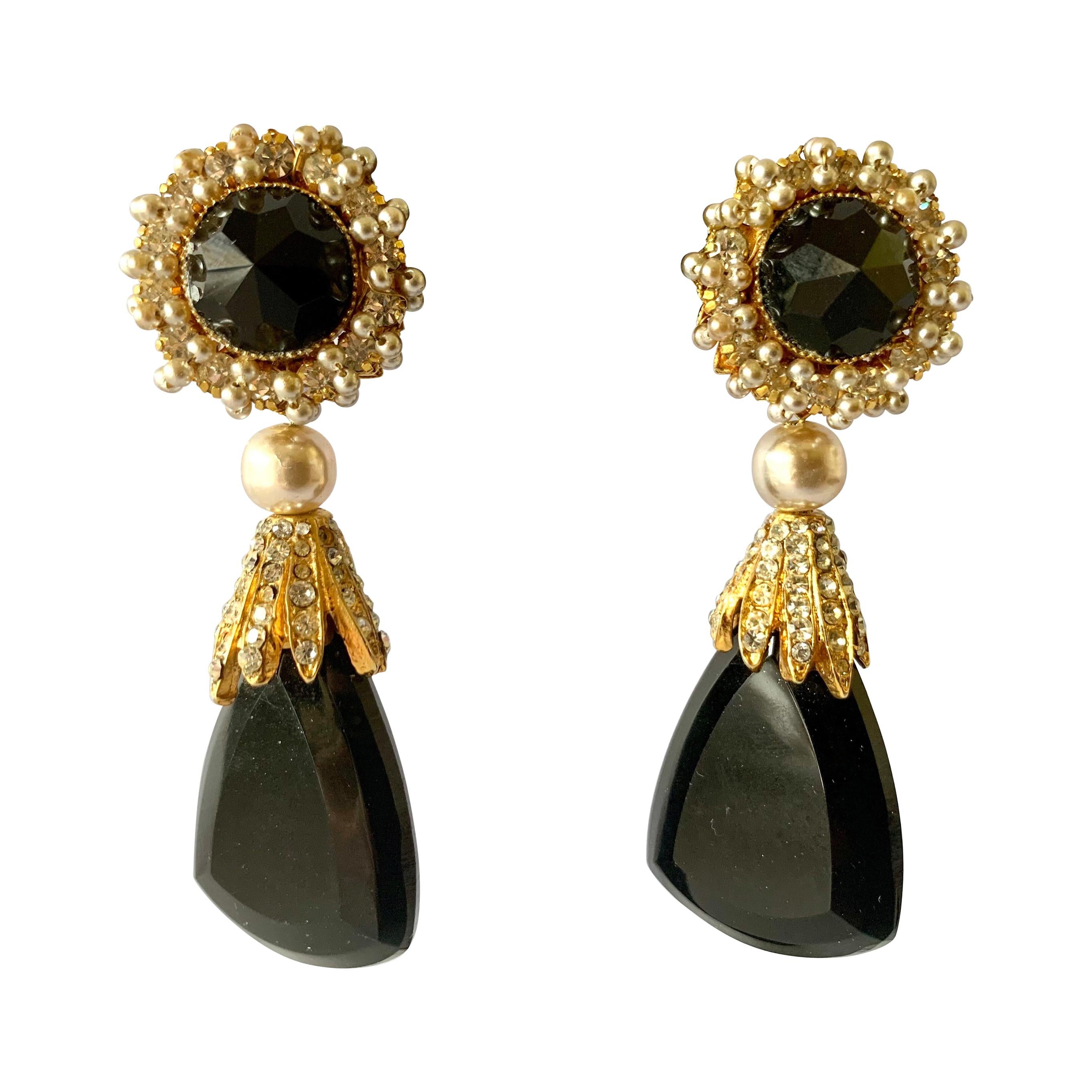 Vintage Mississippi River Pearl Drop Earrings For Sale at 1stDibs