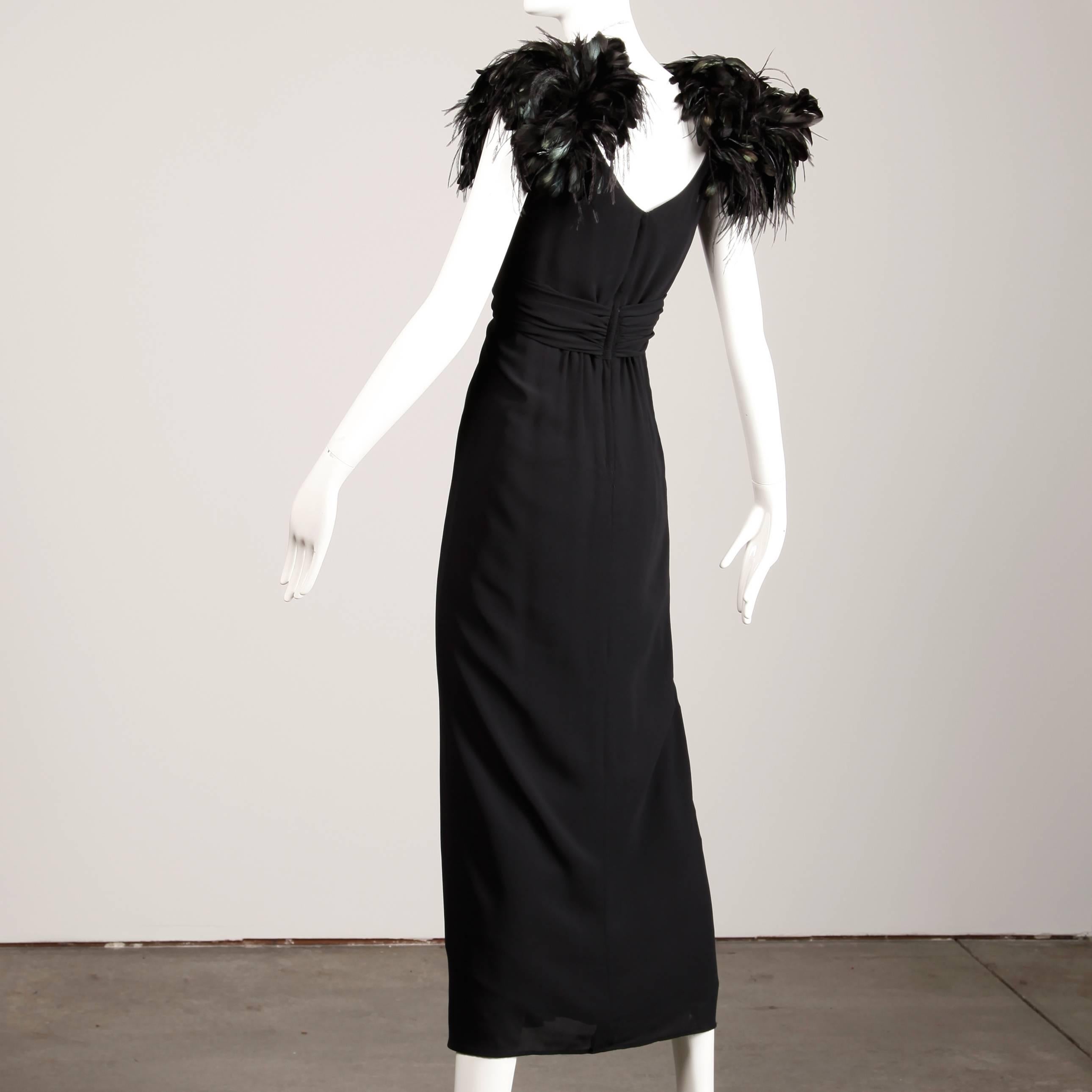 black feather dress