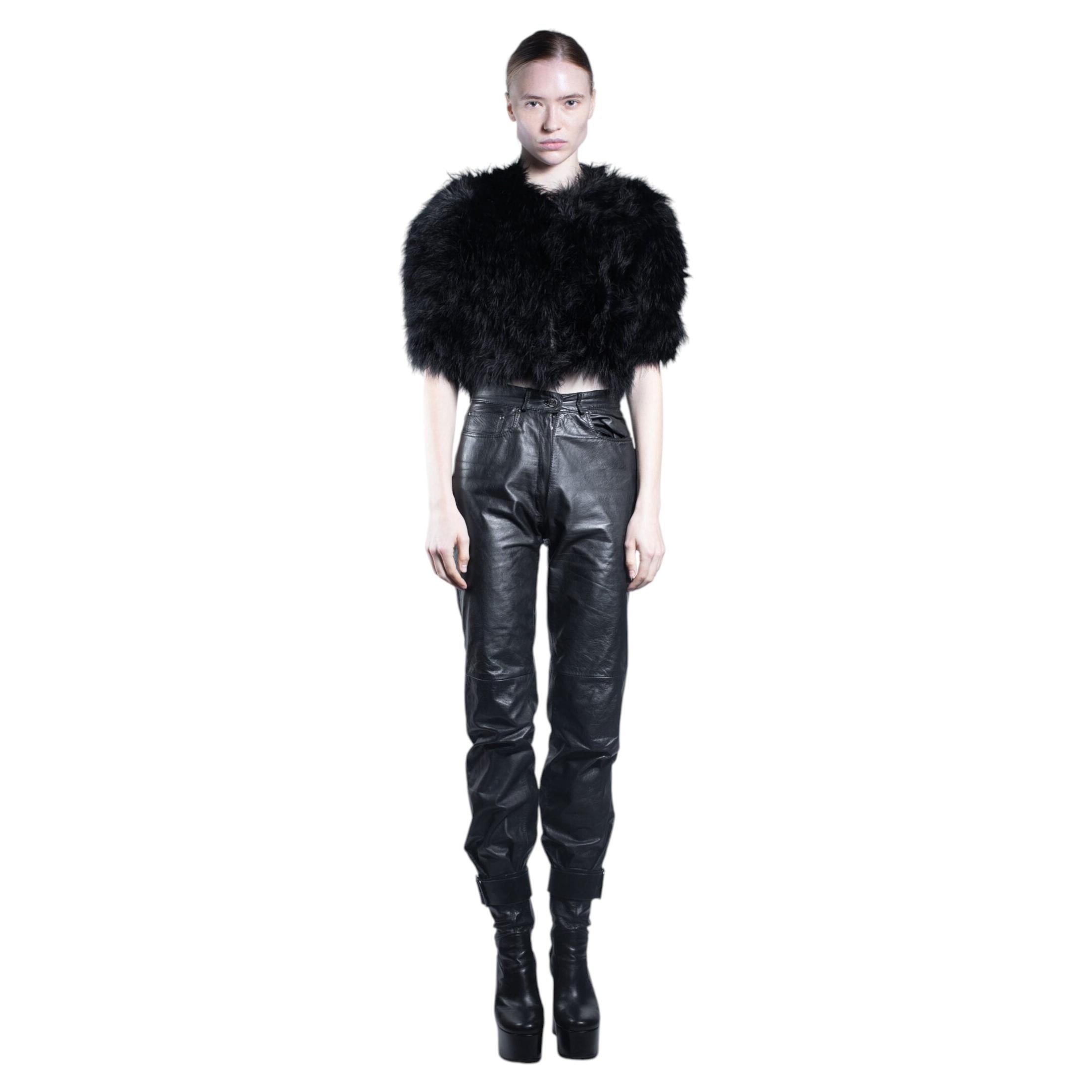 Vintage Black Feather Jacket