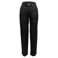 Vintage Schwarz Fendi Jeans Straight-Leg Zucca Jeans Größe 28