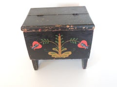 Vintage Black Folk Art Style Shoe Shine Box/Kit