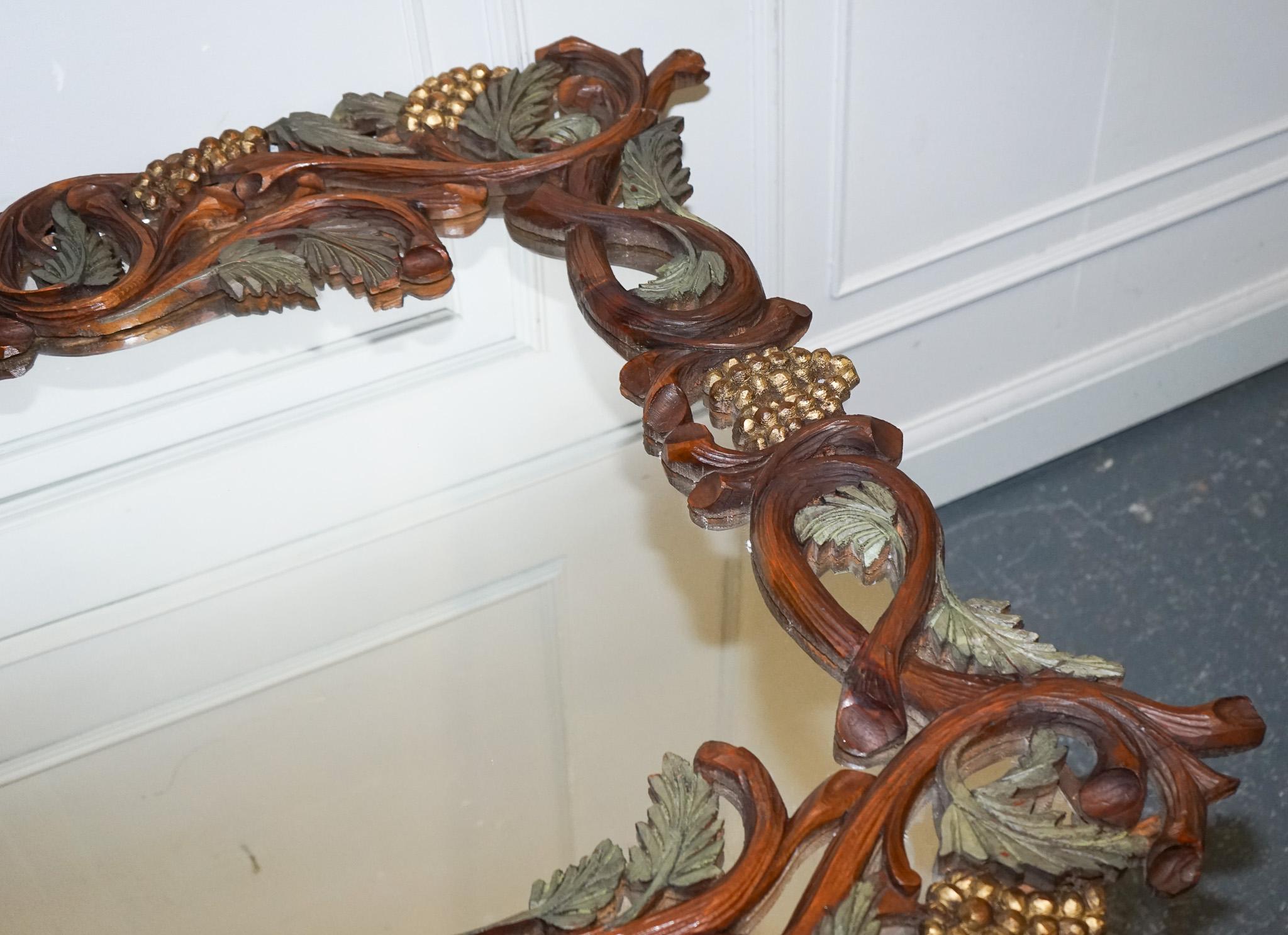 SPECCHIO DA PARETE IN LEGNO IN STILE FORREST NERO DUREVOLE MOLTO DECORATIVO in vendita 3