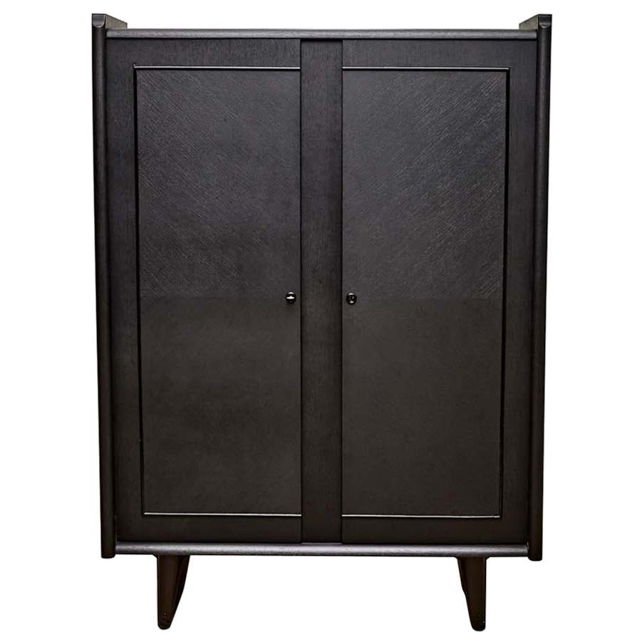 Vintage Black French Armoire
