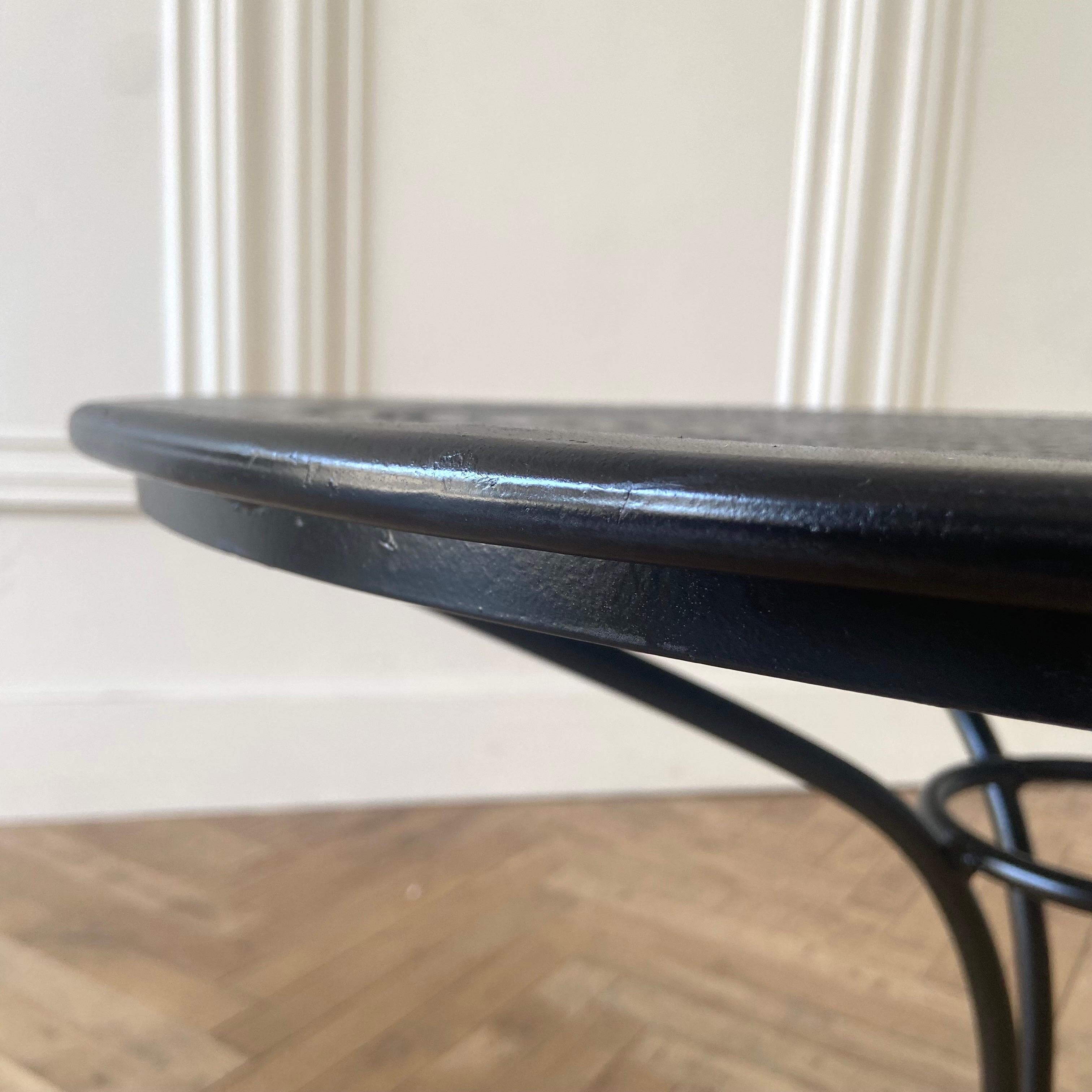Vintage Black French Outdoor Metal Patio Table 7