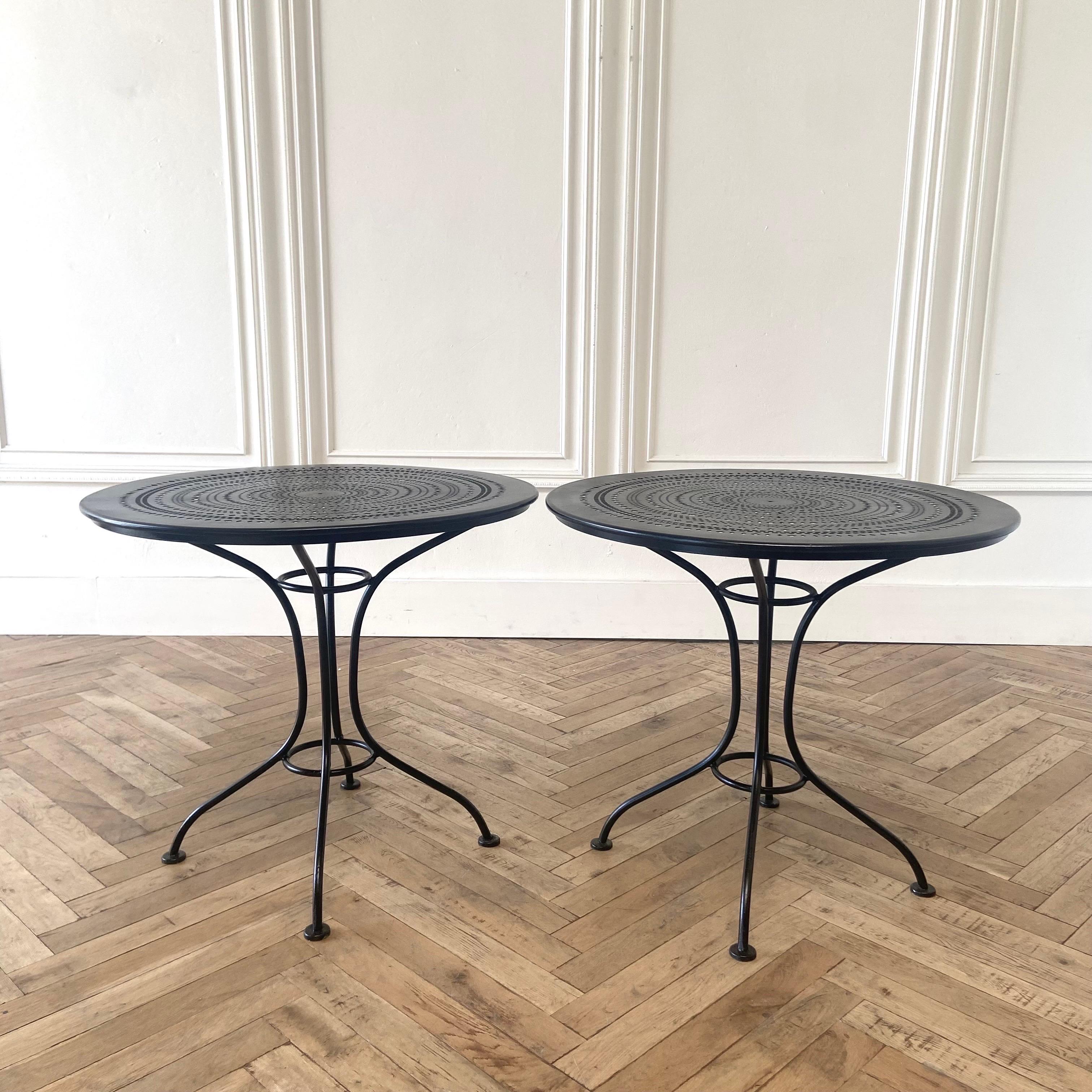 20th Century Vintage Black French Outdoor Metal Patio Table