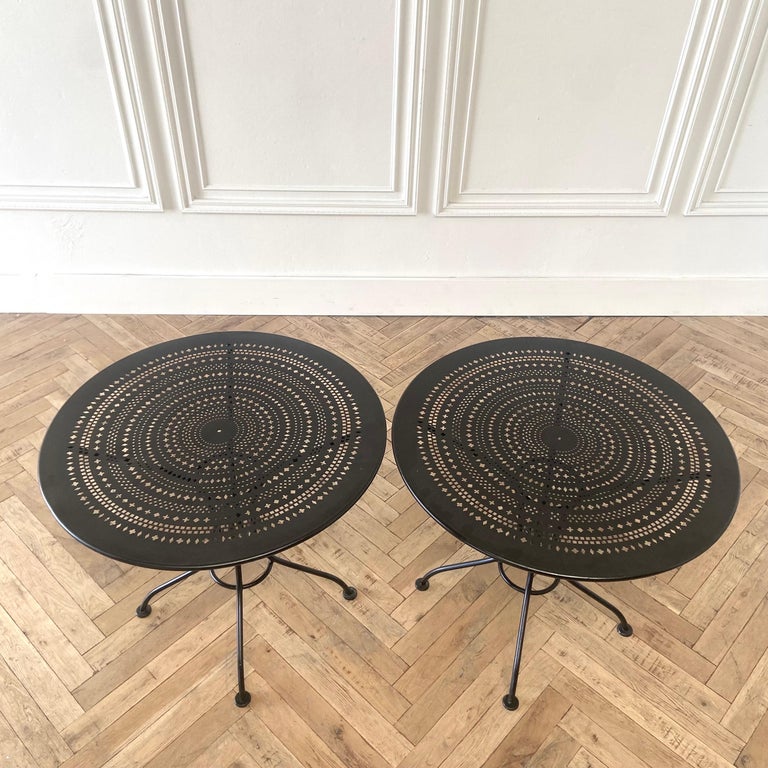 Vintage Black French Outdoor Metal Patio Table at 1stDibs