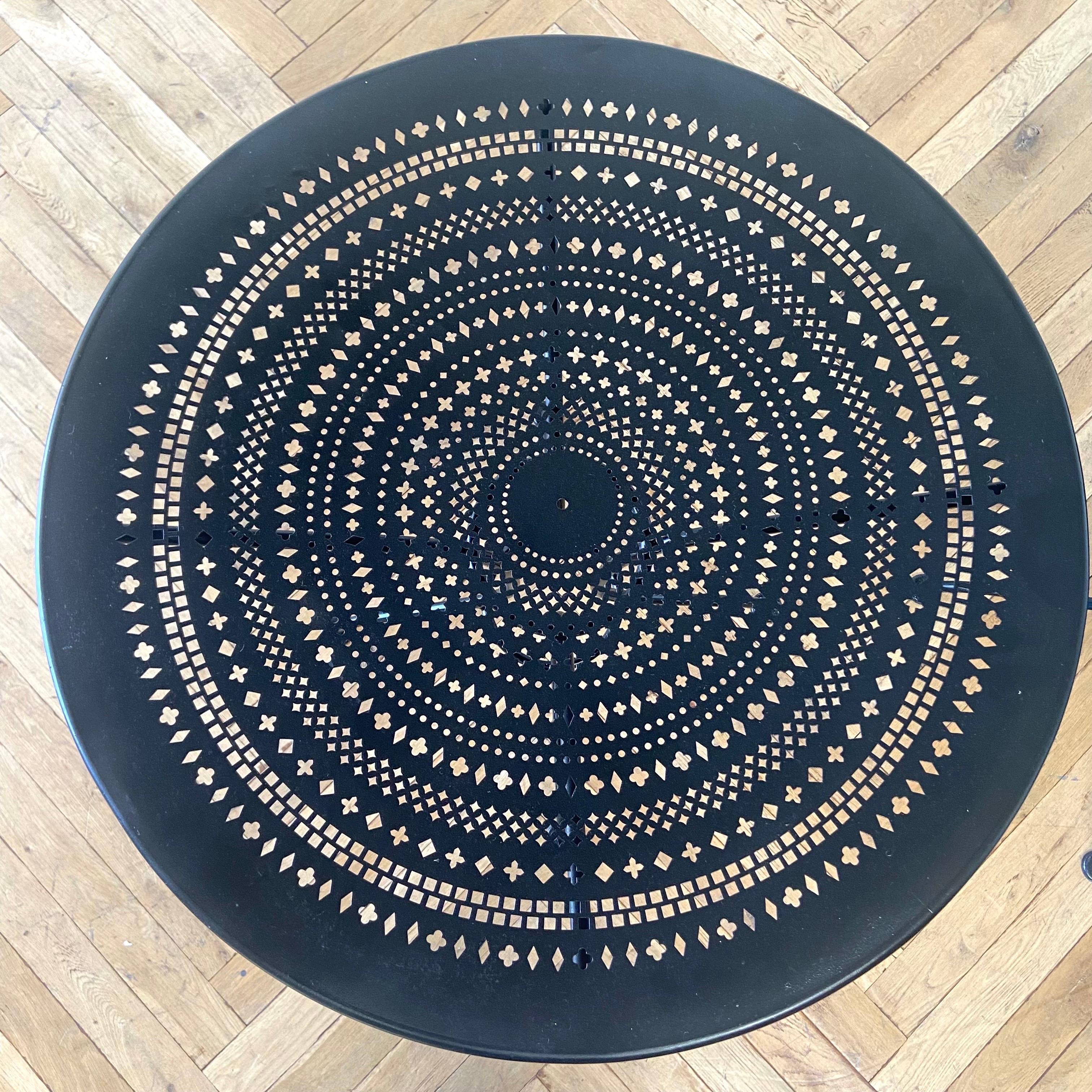 Vintage Black French Outdoor Metal Patio Table 2