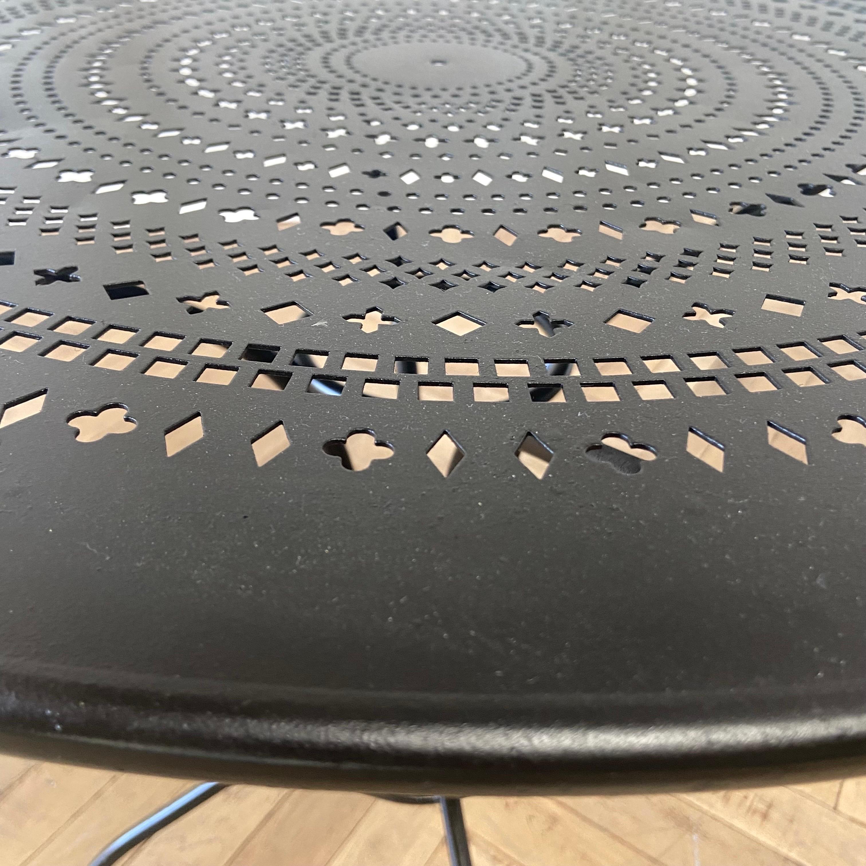 Vintage Black French Outdoor Metal Patio Table 3