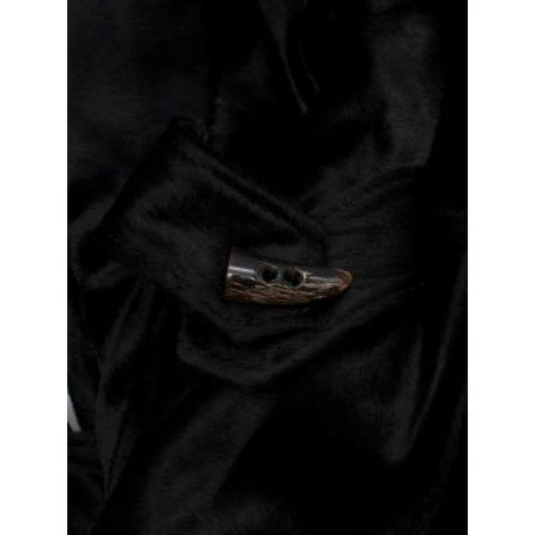Vintage Black Fur Trimmed Calf Hair Coat For Sale at 1stDibs