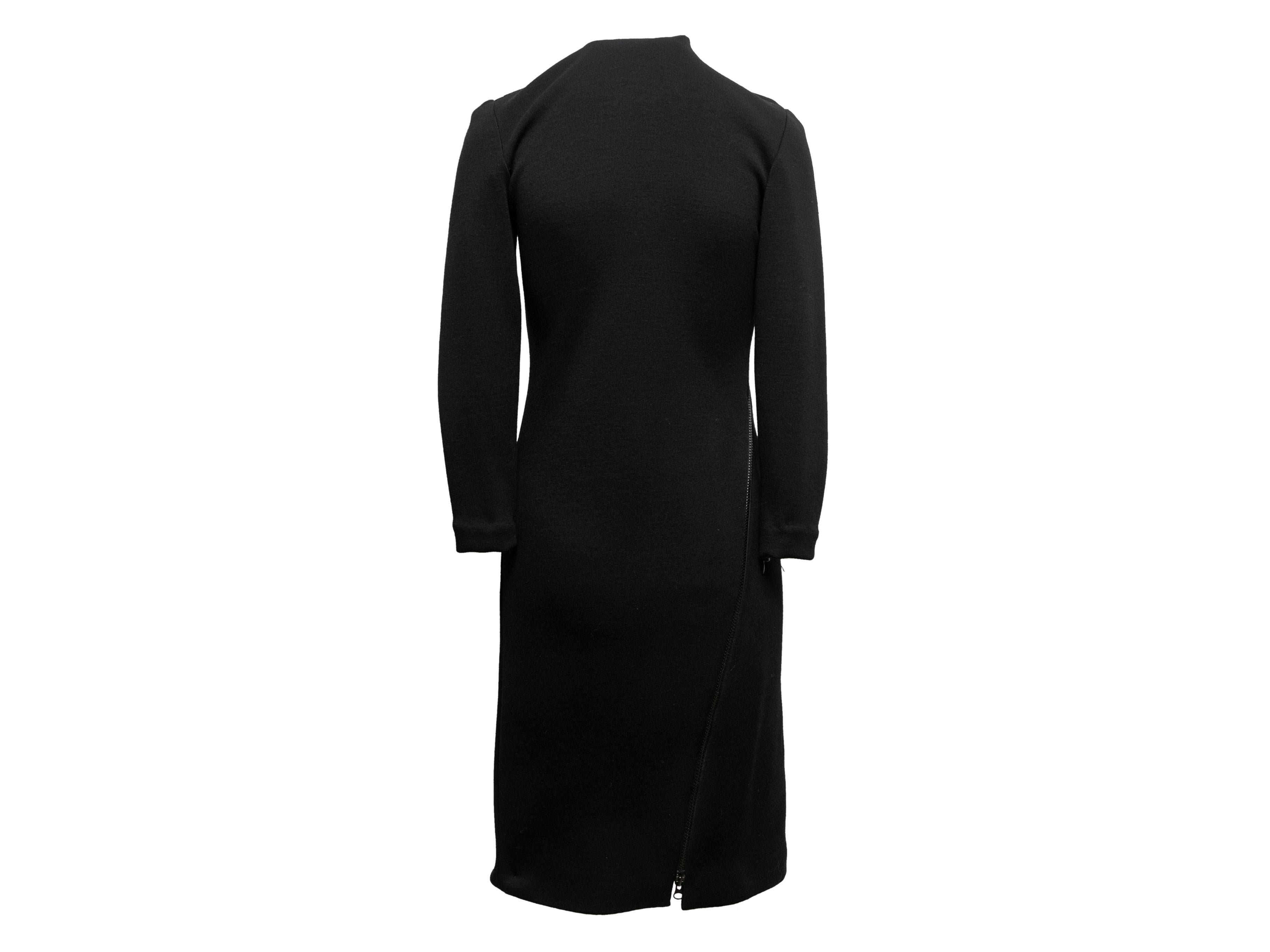 Vintage Black Geoffrey Beene Long Sleeve Dress Size US S In Good Condition For Sale In New York, NY