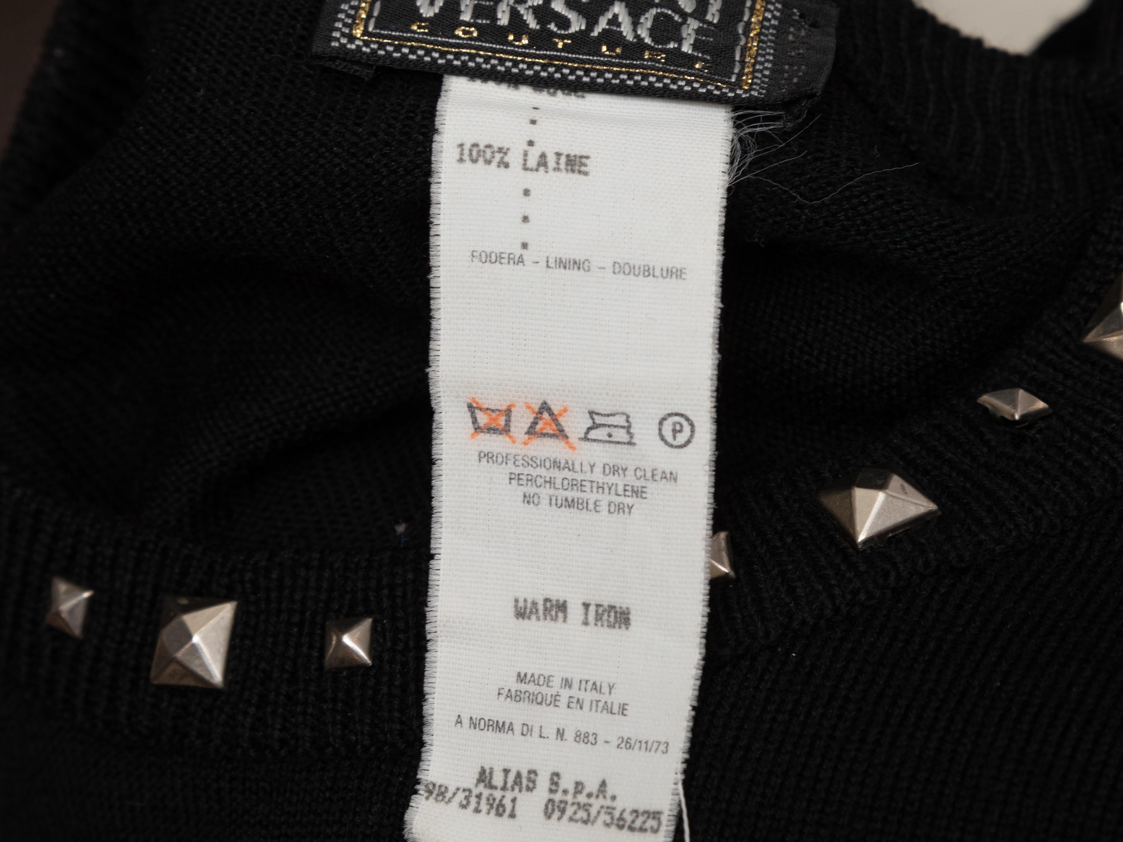Schwarzer Gianni Versace Couture Vintage-Pullover mit Nieten aus Wolle, 1998 Damen im Angebot