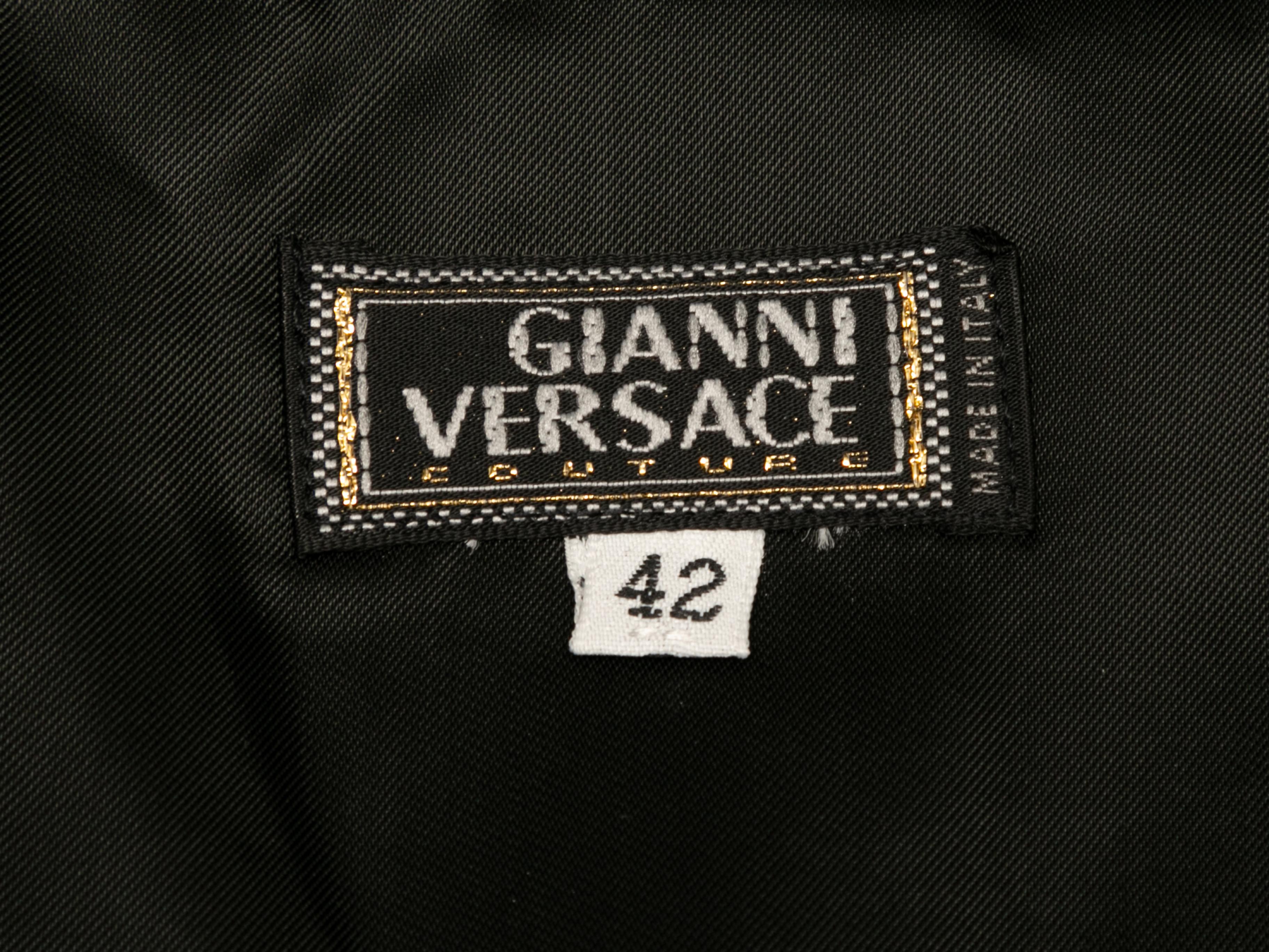 Vintage Black Gianni Versace Fur-Trimmed Skirt Size IT 42 For Sale 1