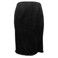 Vintage Black Gianni Versace Fur-Trimmed Skirt Size IT 42