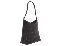 Vintage Black Gianni Versace Rhinestone-Embellished Shoulder Bag