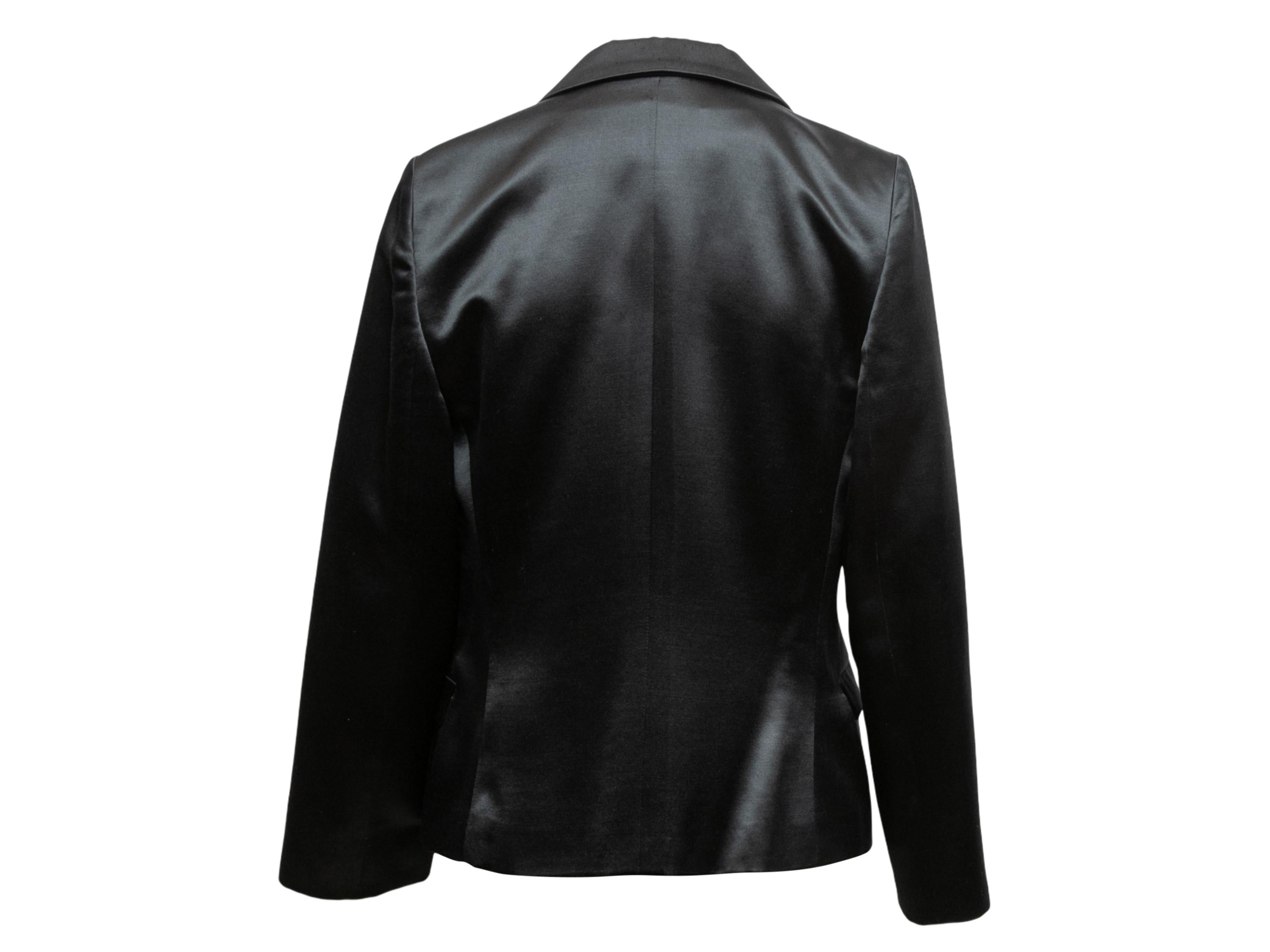 Vintage Black Giorgio Armani Wool & Silk-Blend Jacket In Good Condition In New York, NY